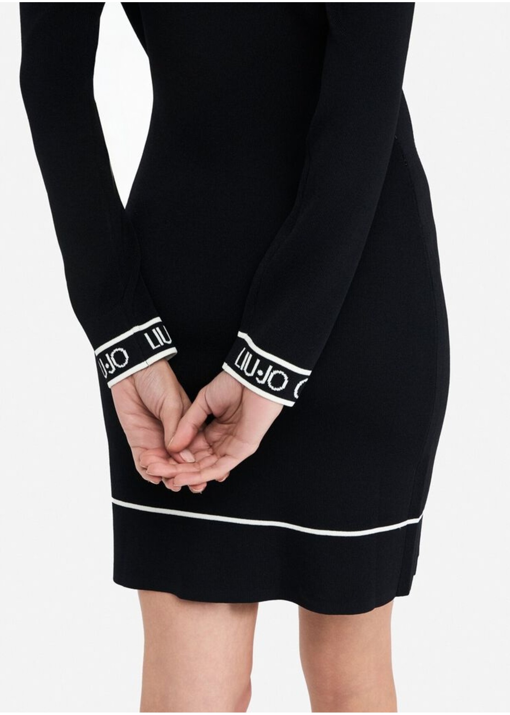 LIU JO DRESS ABITO MAGLIA TF5063 MS55N BLACK/WHITE