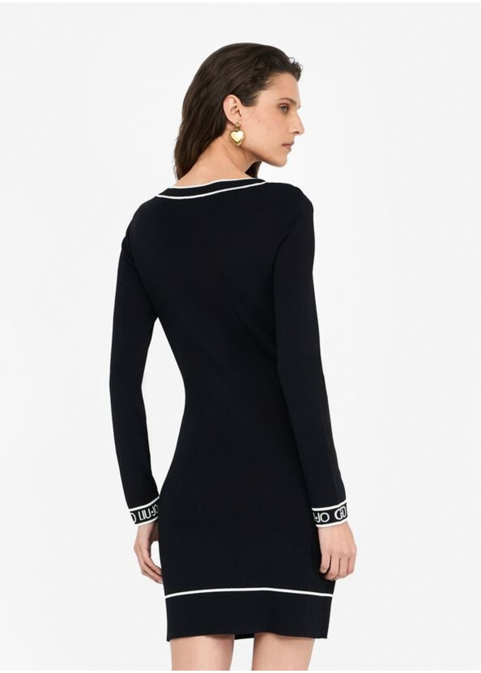 LIU JO DRESS ABITO MAGLIA TF5063 MS55N BLACK/WHITE