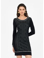 LIU JO DRESS ABITO MAGLIA BLACK/WHITE