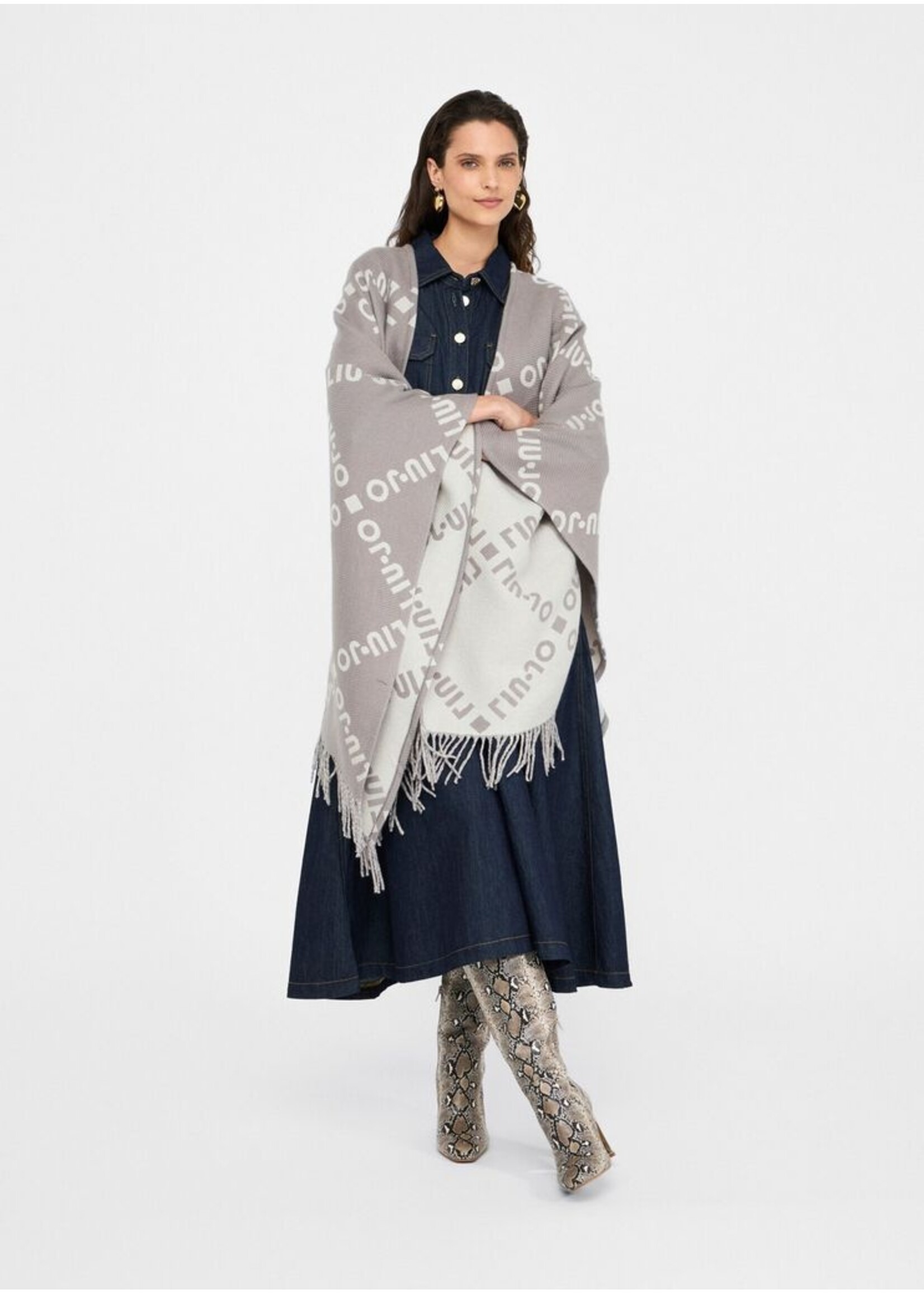 LIU JO PONCHO GREY LOGO 2F5033 T0300 TU