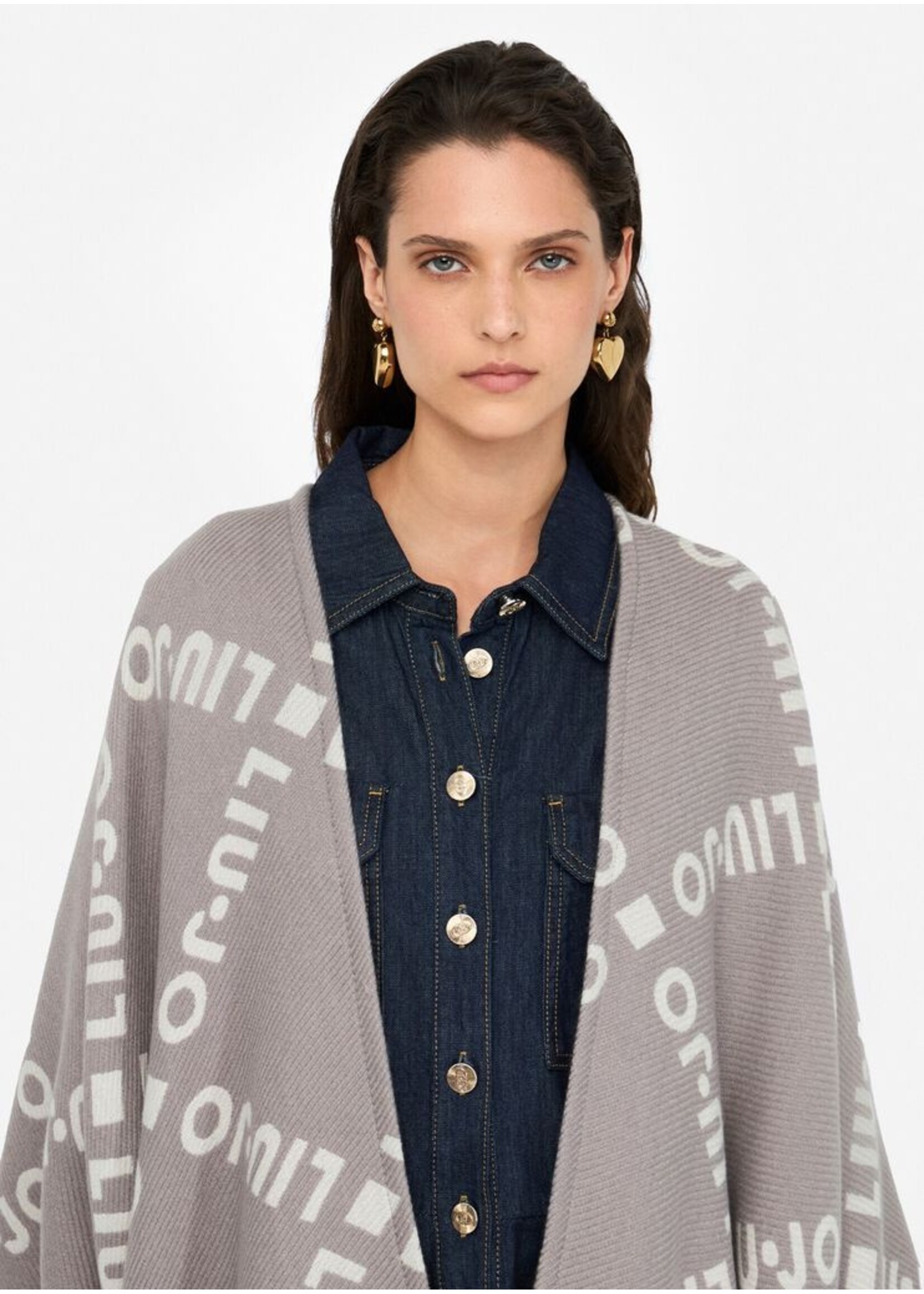 LIU JO PONCHO GREY LOGO 2F5033 T0300 TU