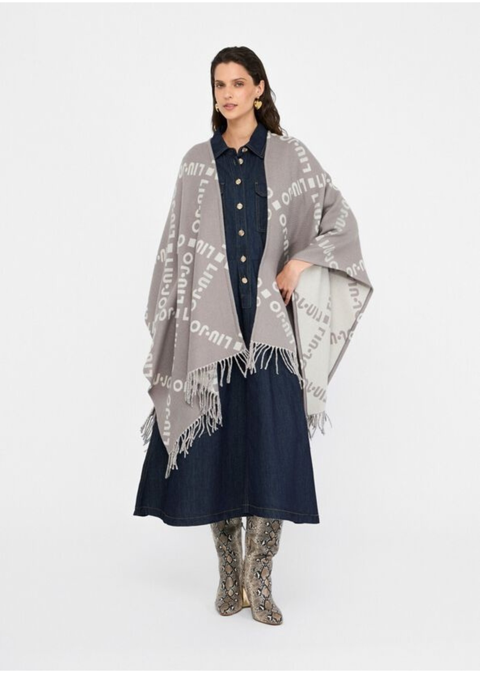 LIU JO PONCHO GREY LOGO 2F5033 T0300 TU