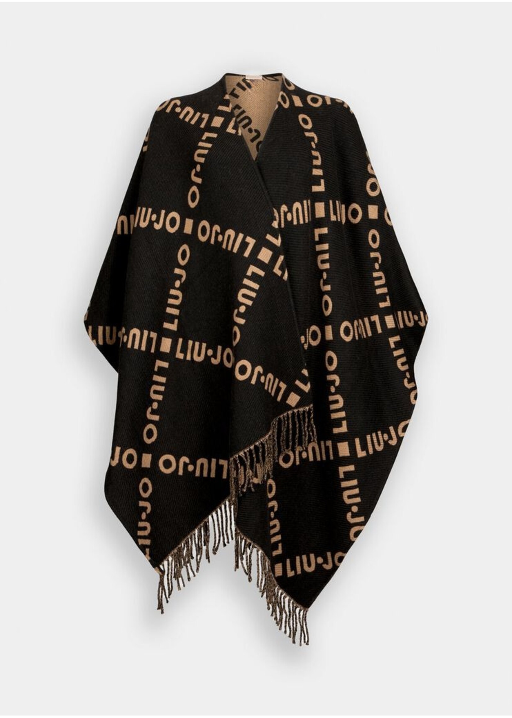 LIU JO PONCHO LOGO BLACK/CAMEL  2F5033 T0300 TU