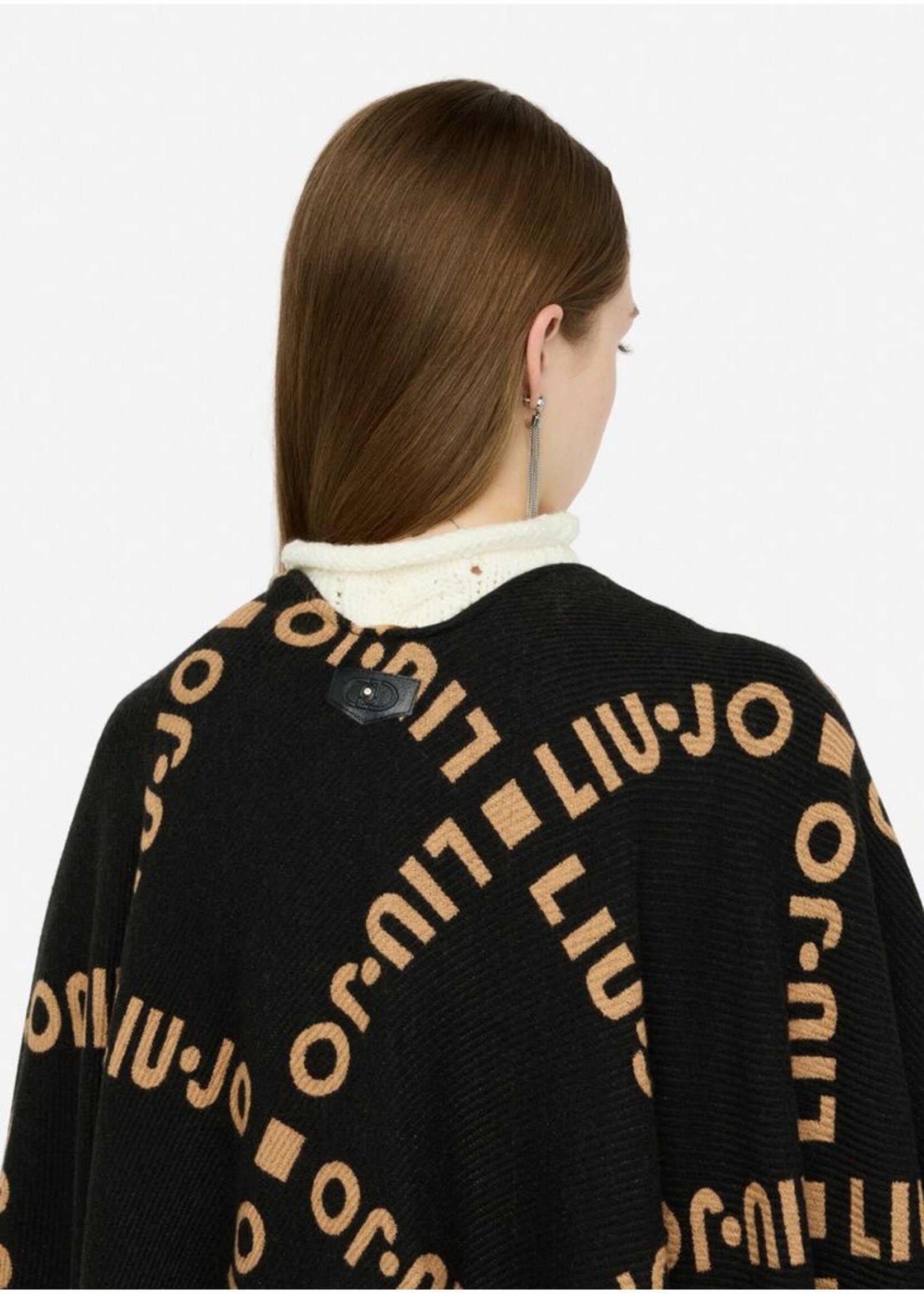 LIU JO PONCHO LOGO BLACK/CAMEL  2F5033 T0300 TU
