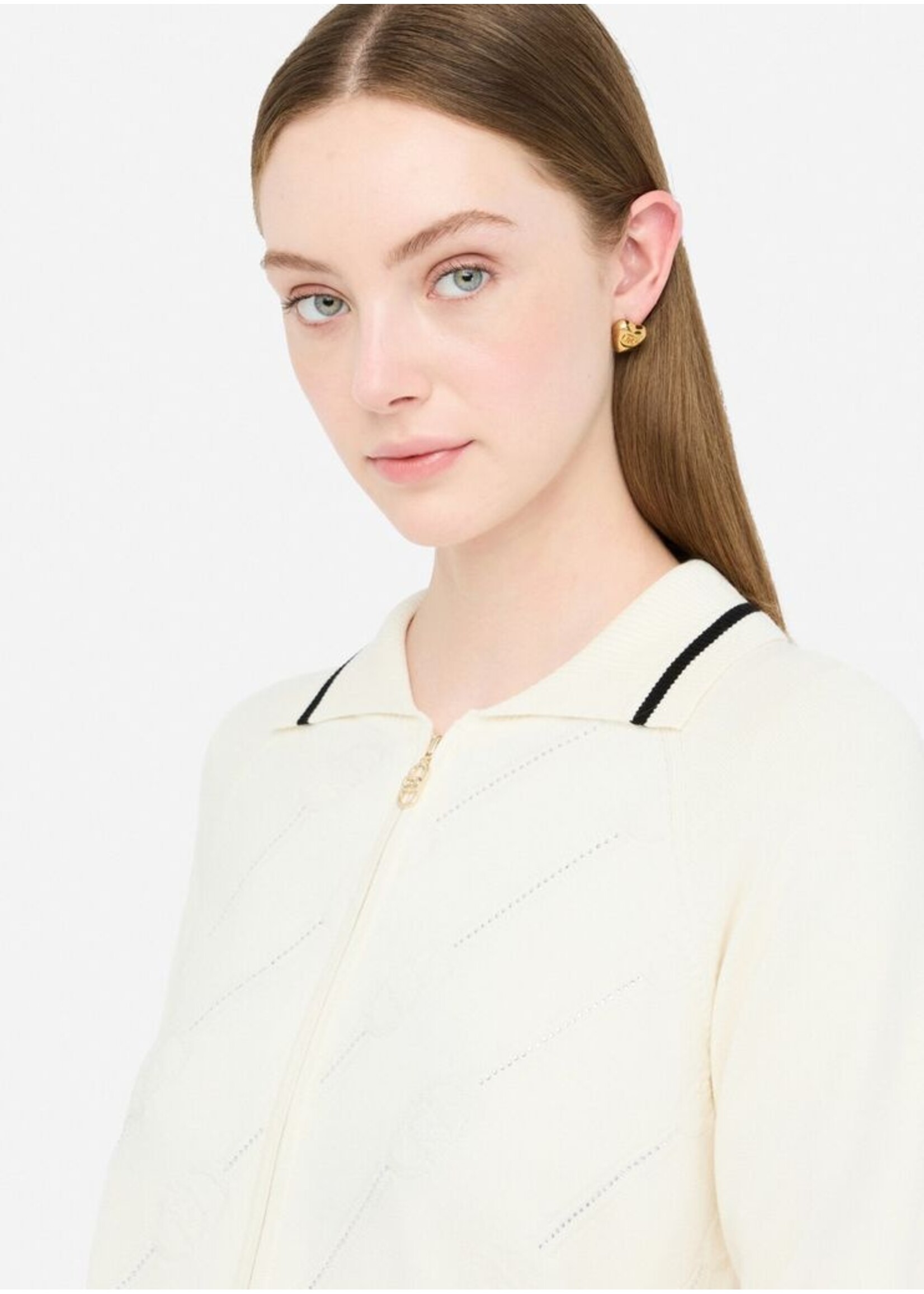 LIU JO SWEATER ZIPPATA TF5032 MS63L WITH/BLACK