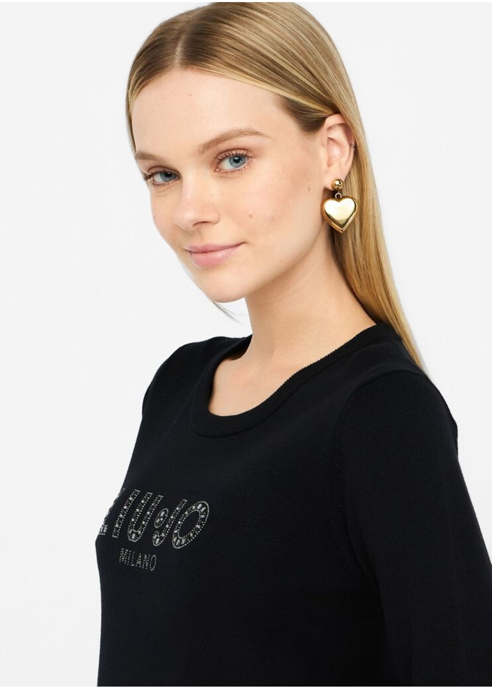 LIU JO PULL BETTER WITH LOGO BLACK TF5248 MS63L