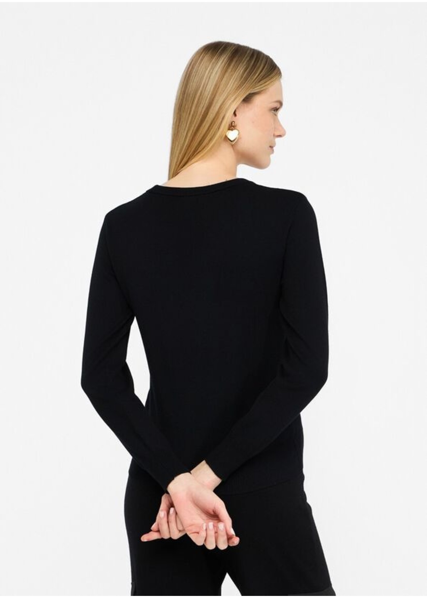 LIU JO PULL BETTER WITH LOGO BLACK TF5248 MS63L