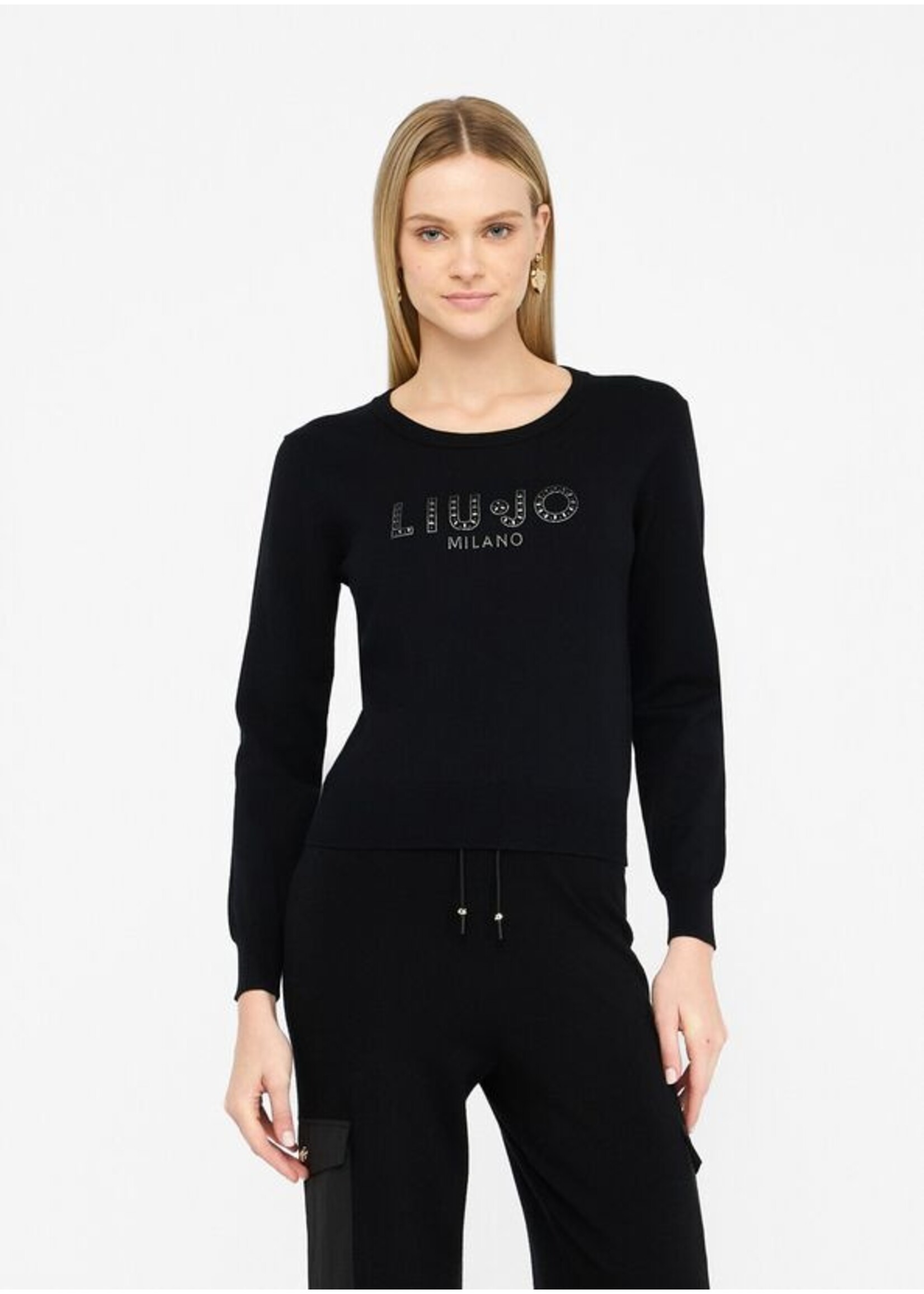 LIU JO PULL BETTER WITH LOGO BLACK TF5248 MS63L