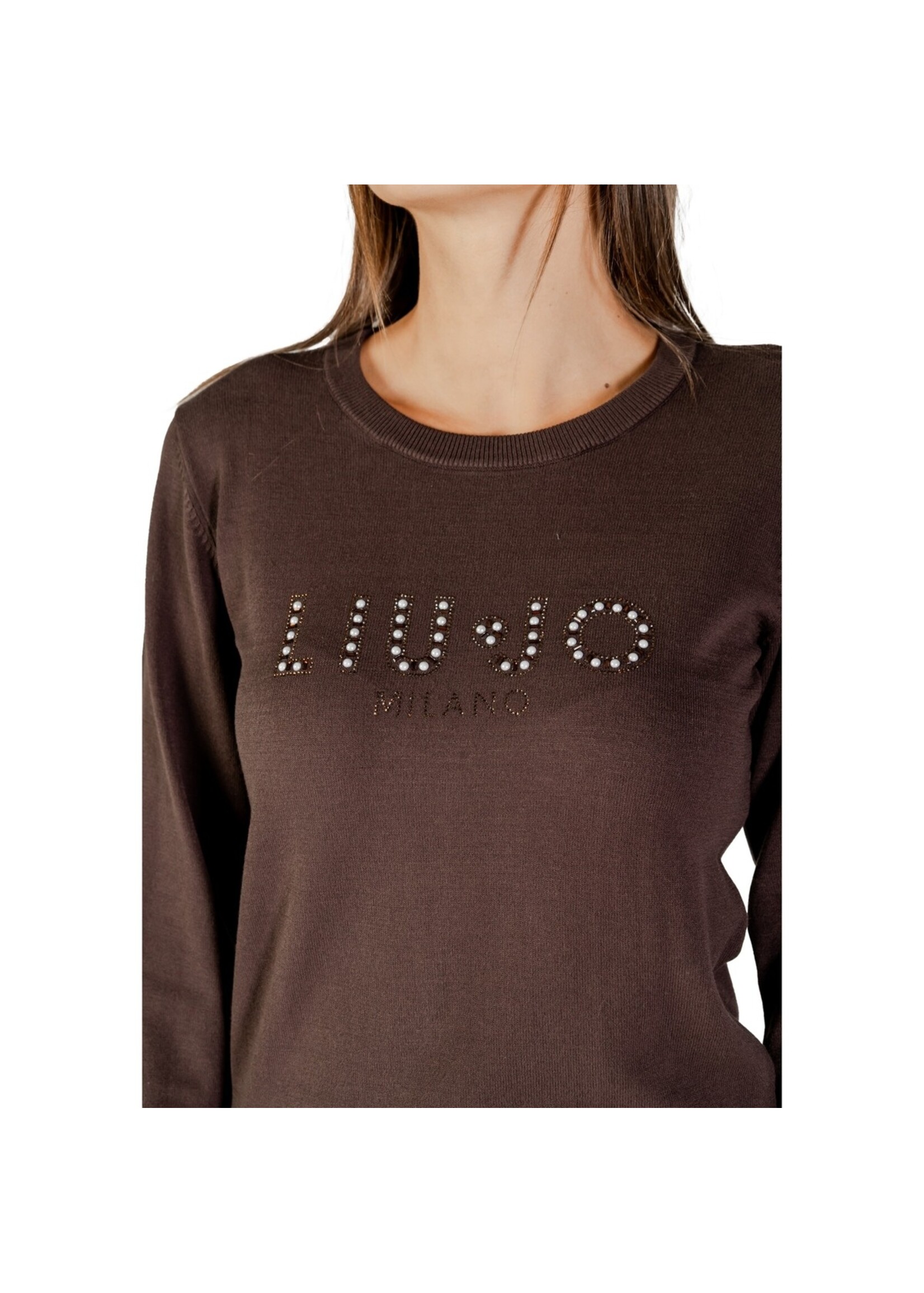 LIU JO PULL BETTER WITH LOGO BROWN TF5248 MS63L