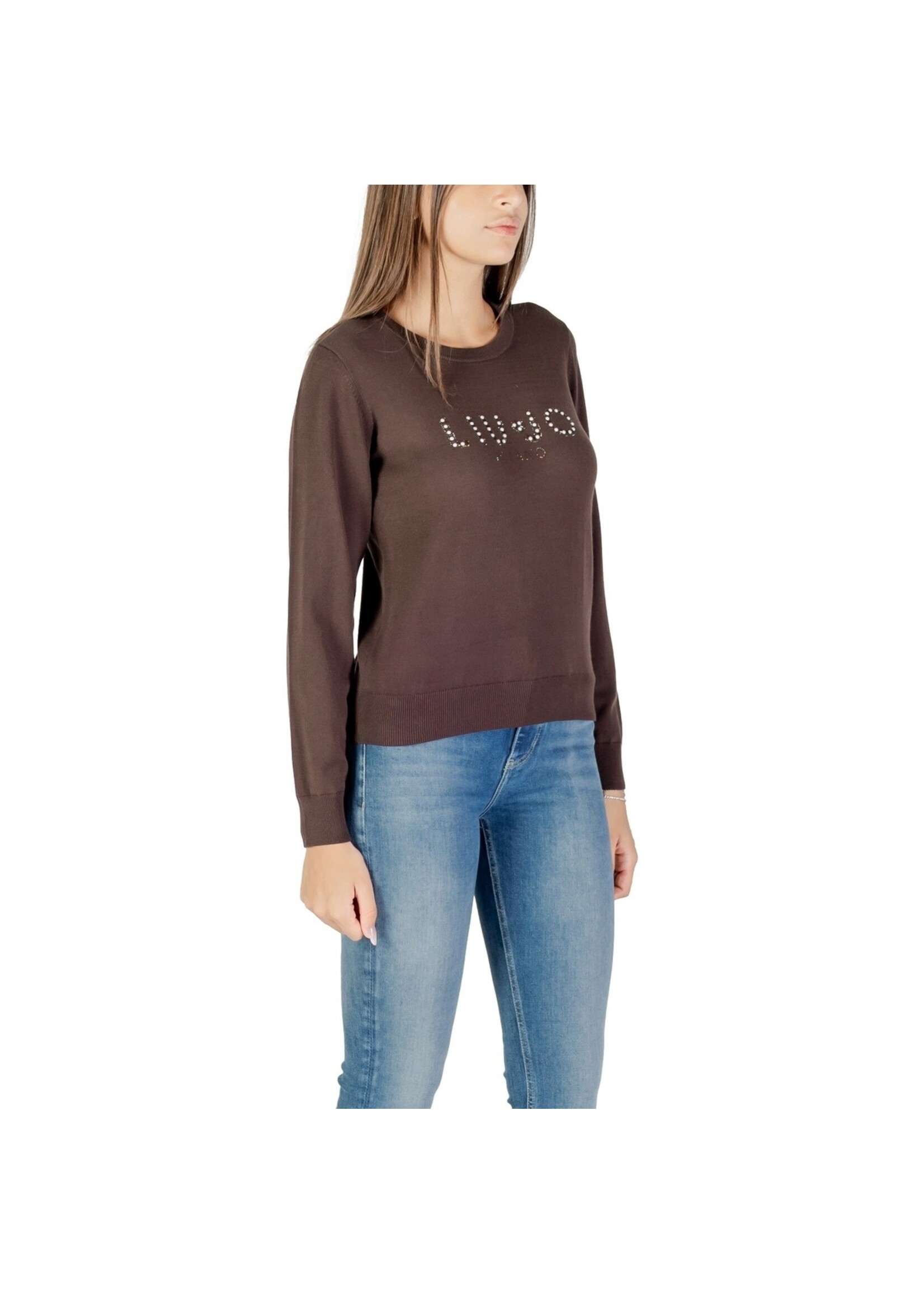 LIU JO PULL BETTER WITH LOGO BROWN TF5248 MS63L