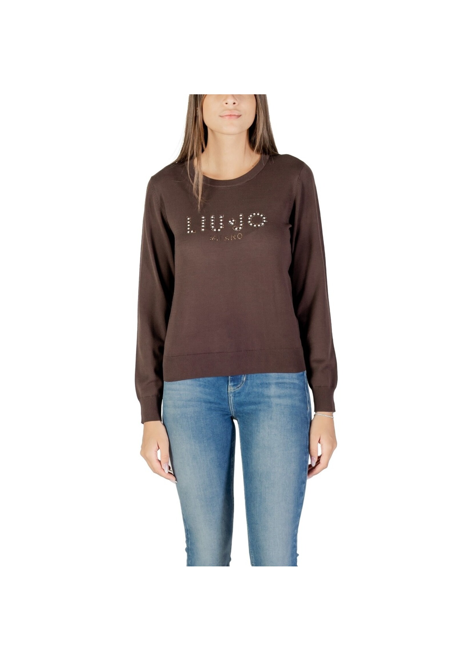 LIU JO PULL BETTER WITH LOGO BROWN TF5248 MS63L