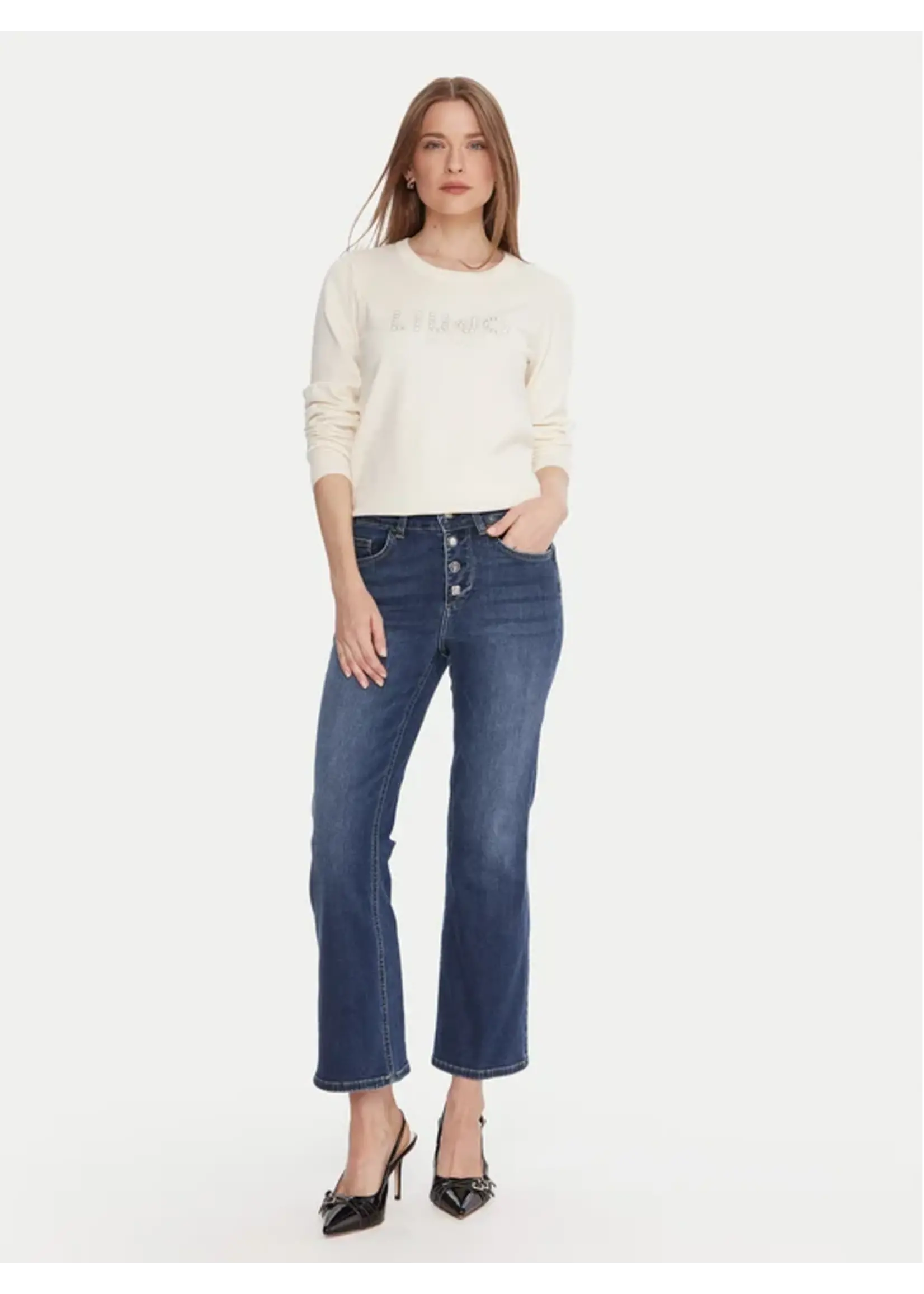 LIU JO PULL BETTER WITH LOGO WHITE TF5248 MS63L