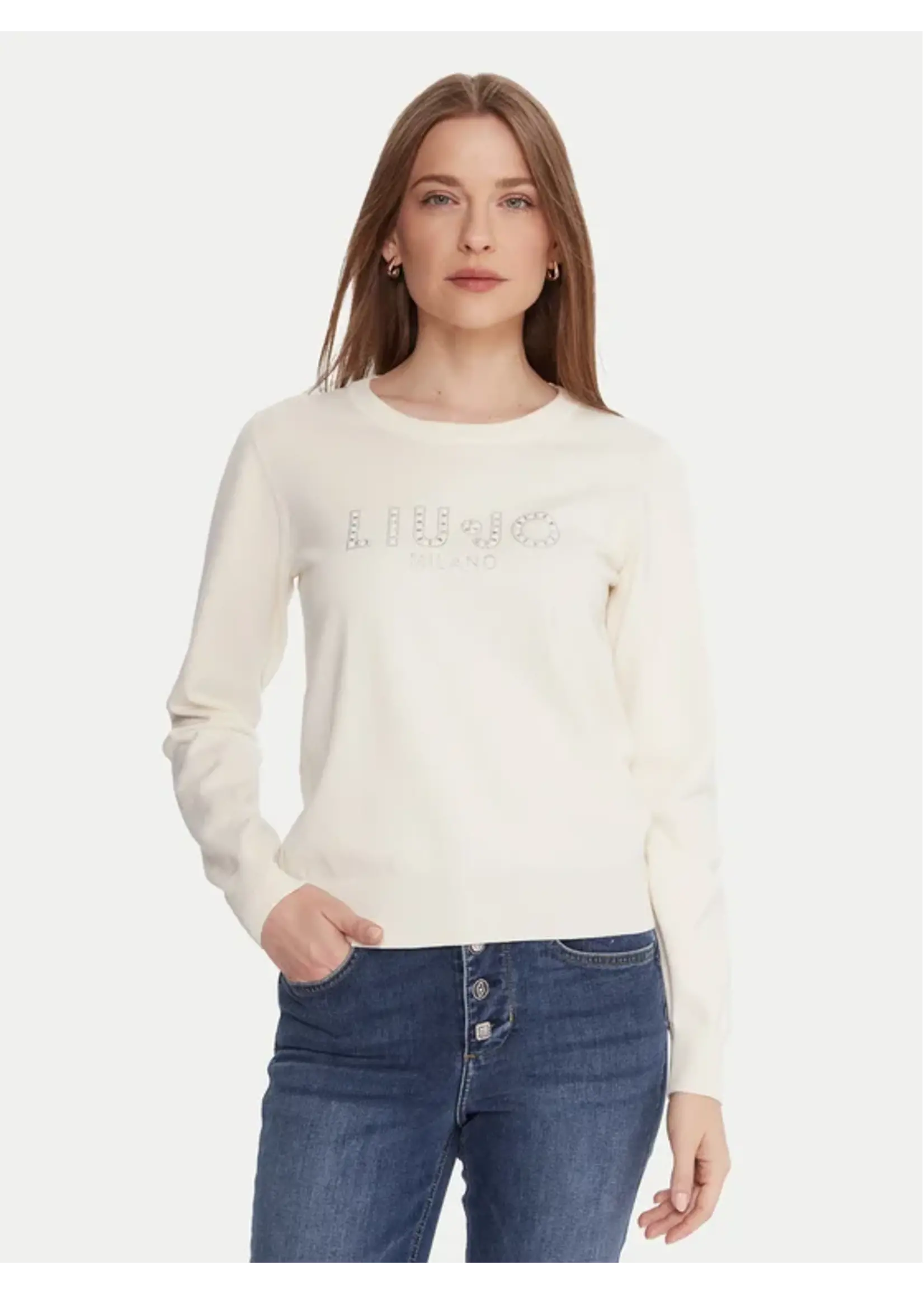 LIU JO PULL BETTER WITH LOGO WHITE TF5248 MS63L