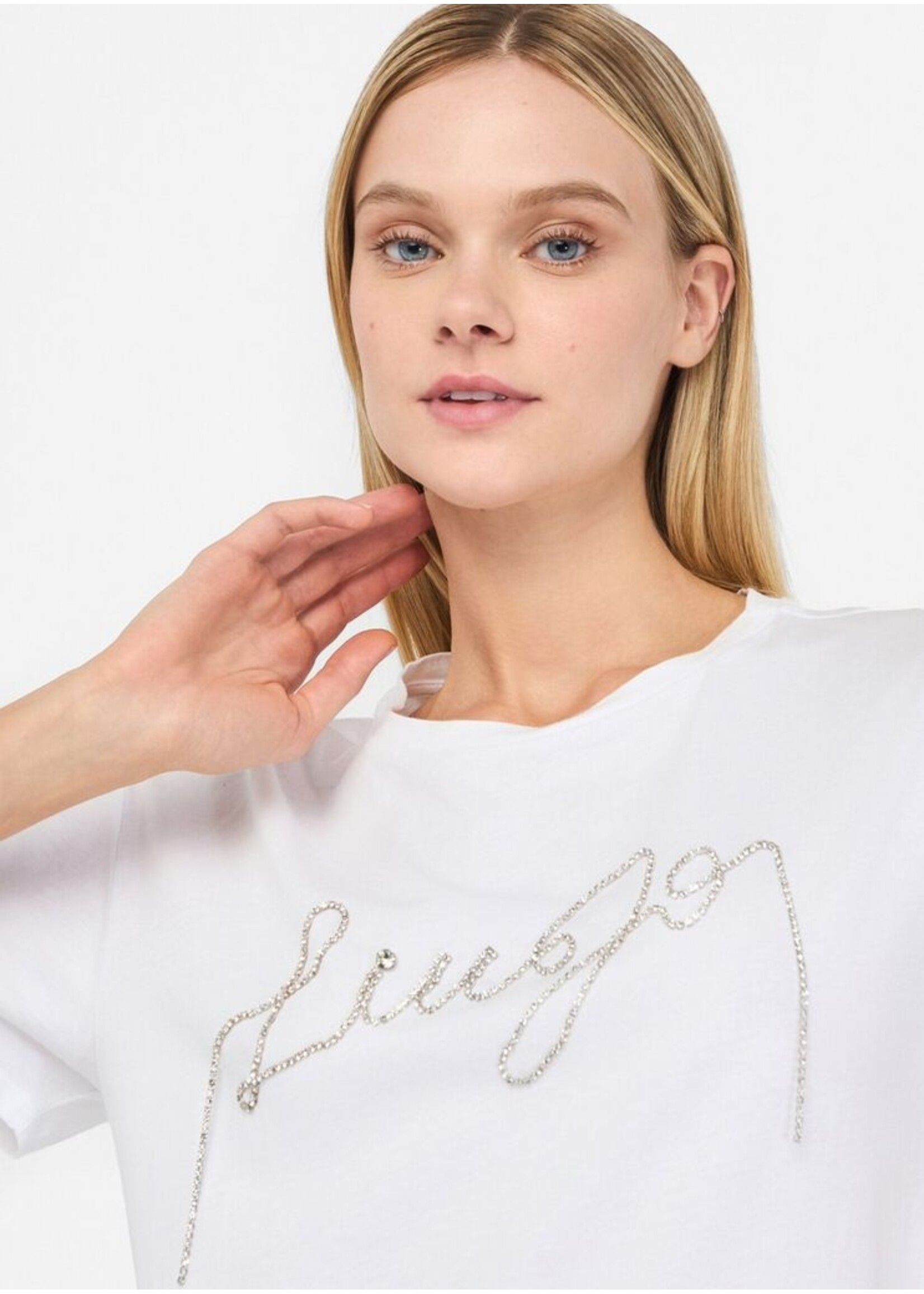 LIU JO TSHIRT MODA M/C UF5261JS923 WHITE/CHAINS