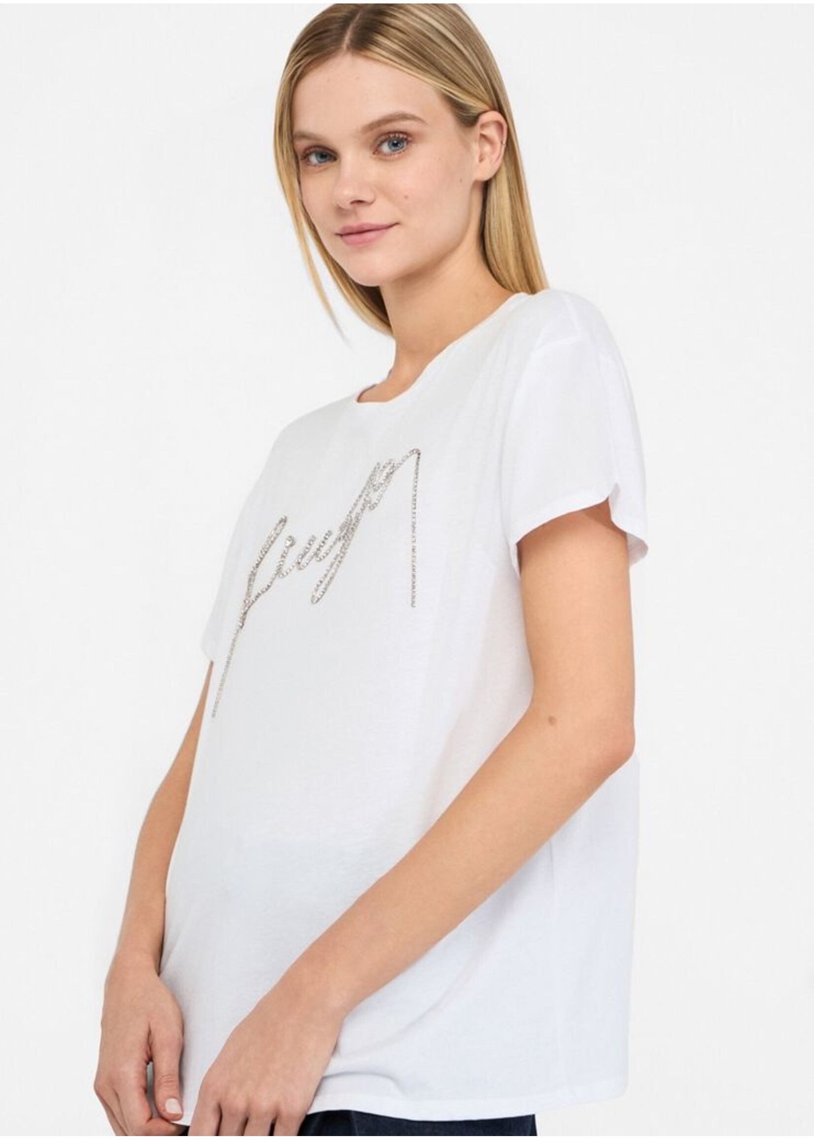 LIU JO TSHIRT MODA M/C UF5261JS923 WHITE/CHAINS