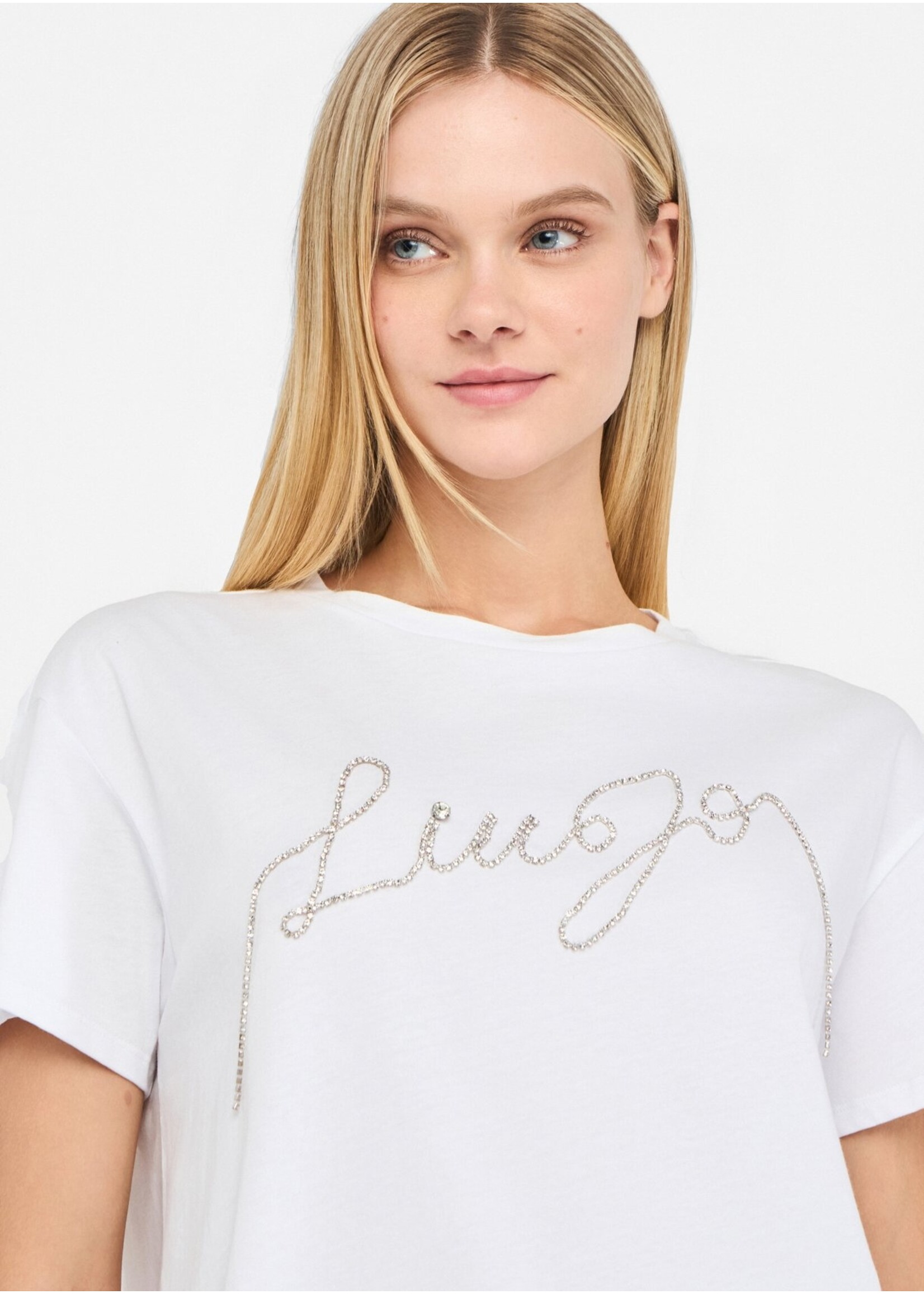 LIU JO TSHIRT MODA M/C UF5261JS923 WHITE/CHAINS