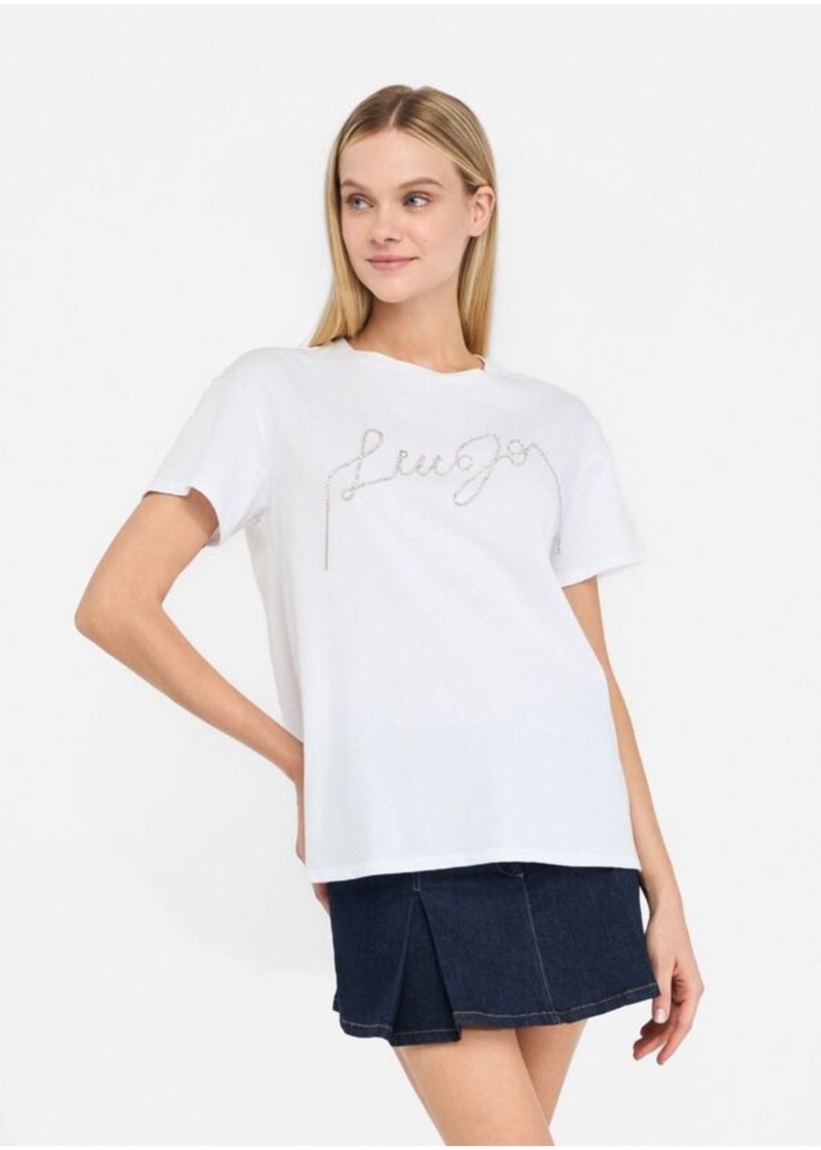 LIU JO TSHIRT MODA M/C UF5261JS923 WHITE/CHAINS