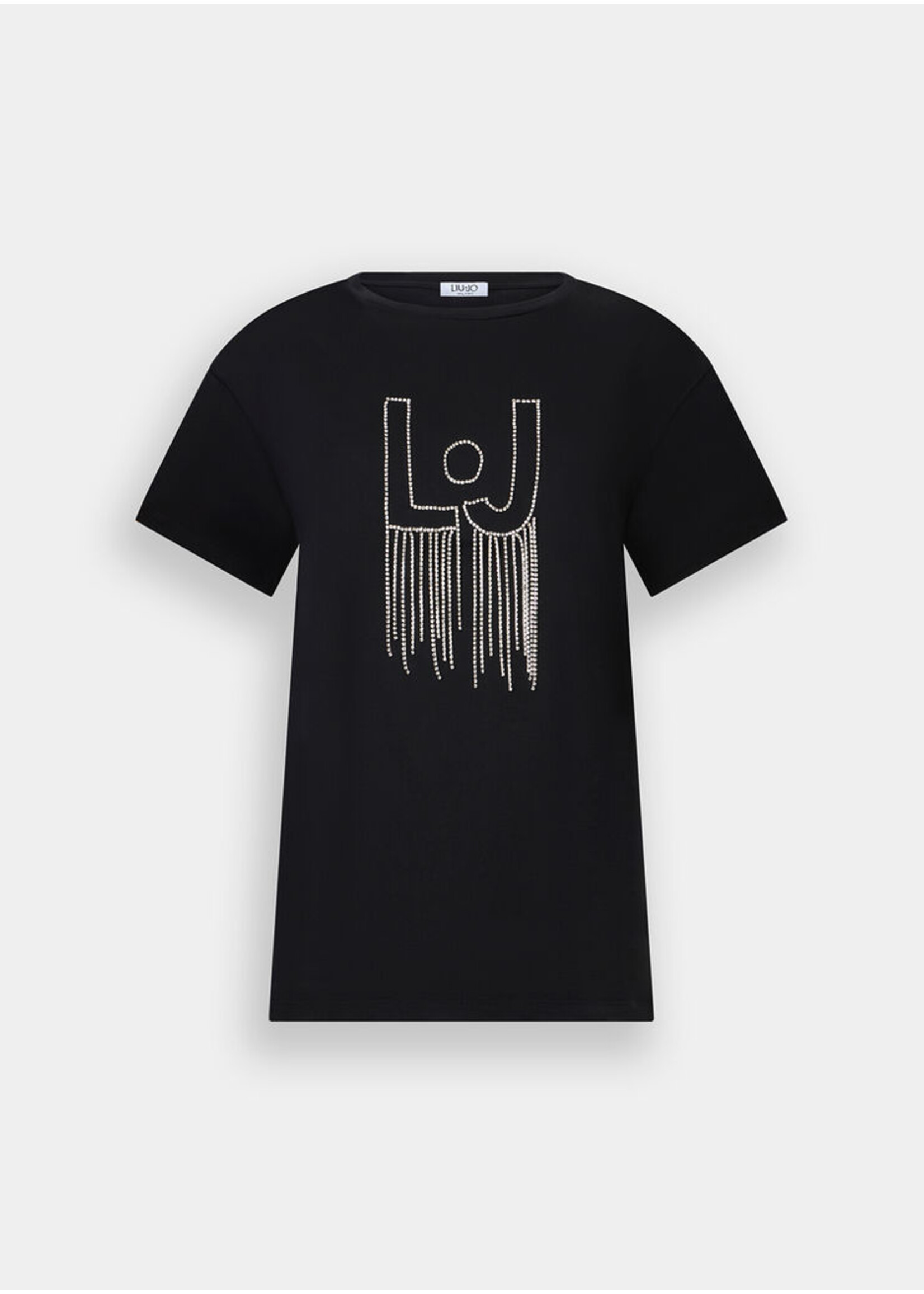 LIU JO TSHIRT MODA M/C UF5261JS923 BLACK/CHAINS
