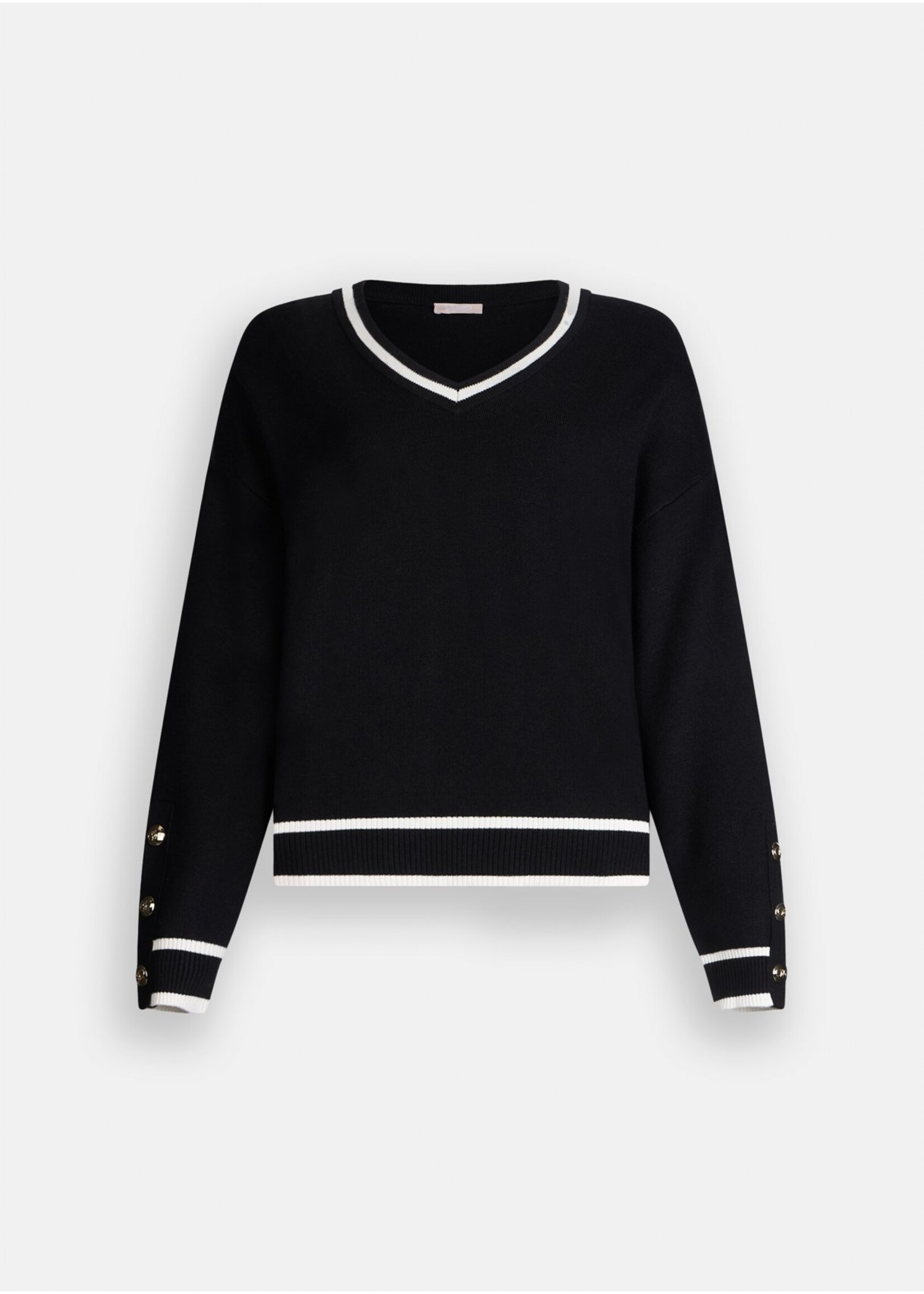 LIU JO SWEATER CHIUSA TF5229 MS59L BLACK/WHITE