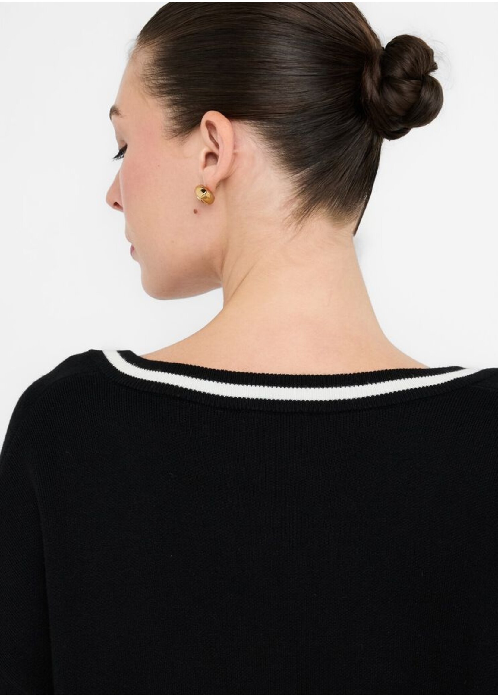 LIU JO SWEATER CHIUSA TF5229 MS59L BLACK/WHITE