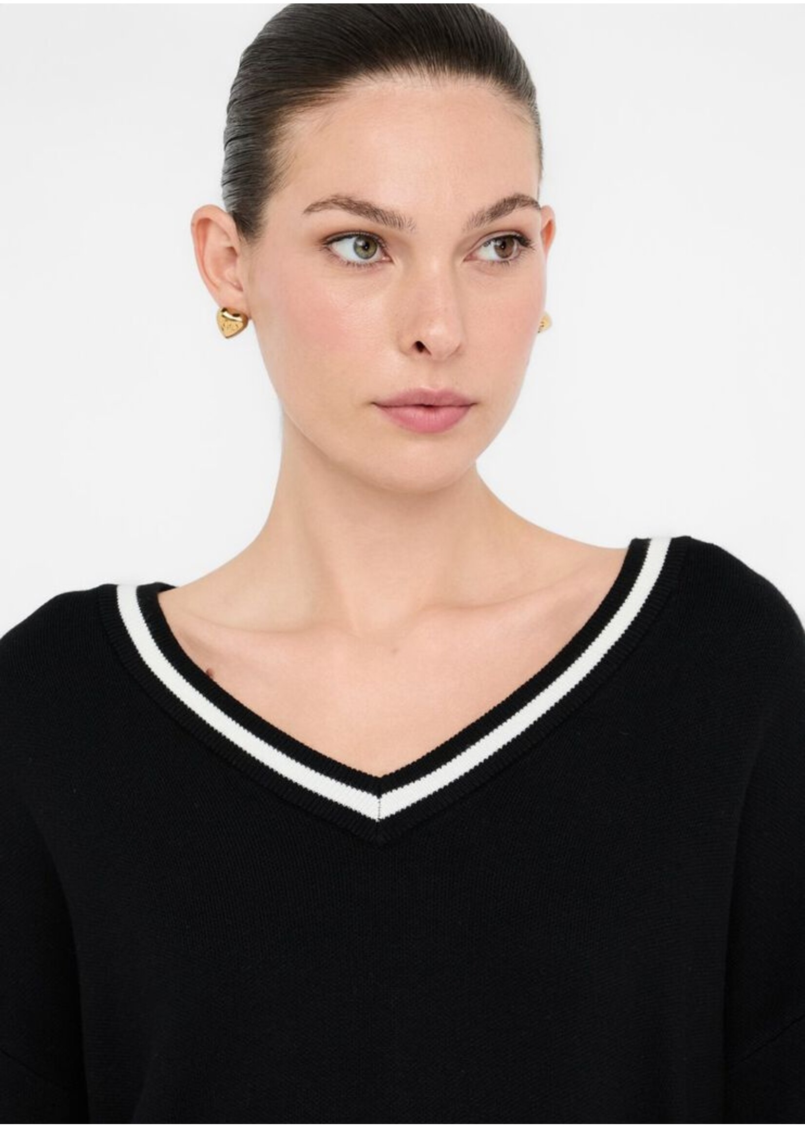 LIU JO SWEATER CHIUSA TF5229 MS59L BLACK/WHITE