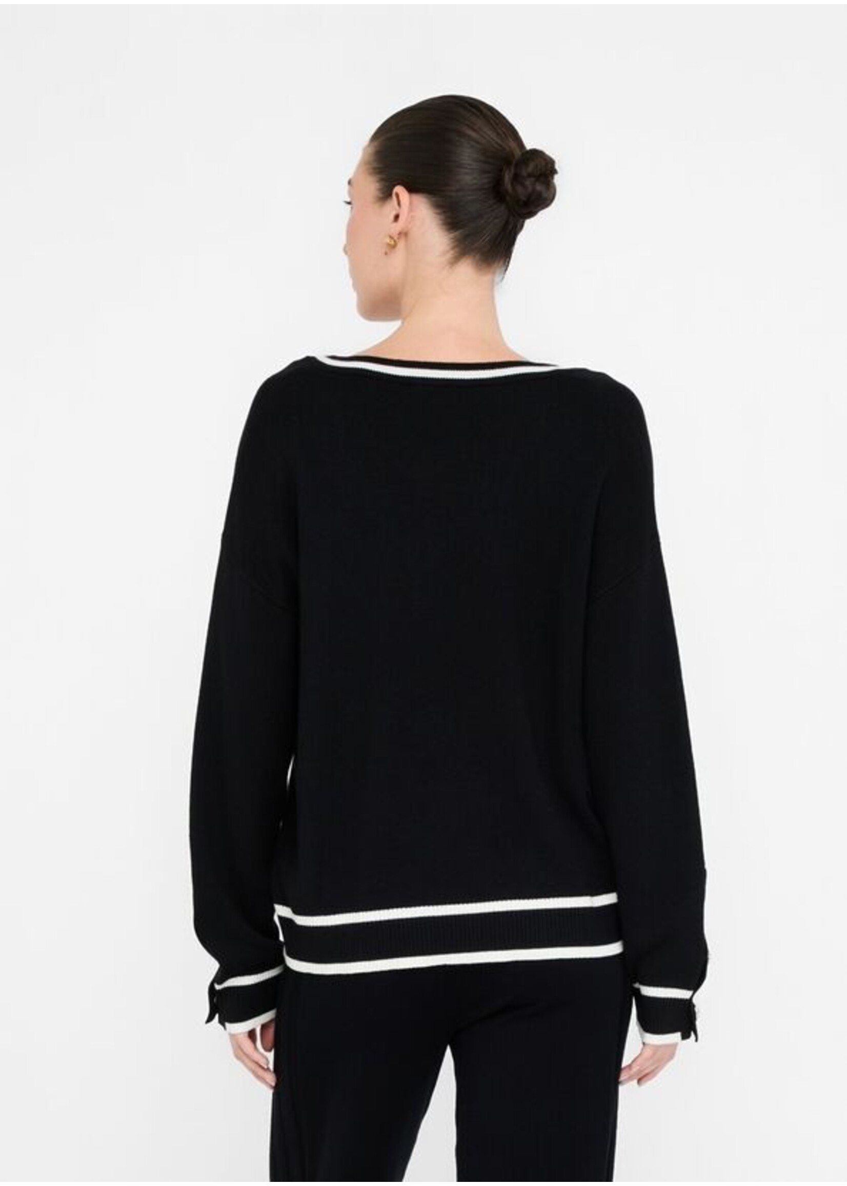 LIU JO SWEATER CHIUSA TF5229 MS59L BLACK/WHITE