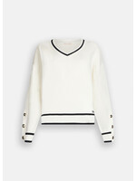 LIU JO SWEATER CHIUSA TF5229 MS59L WITHE/BLACK