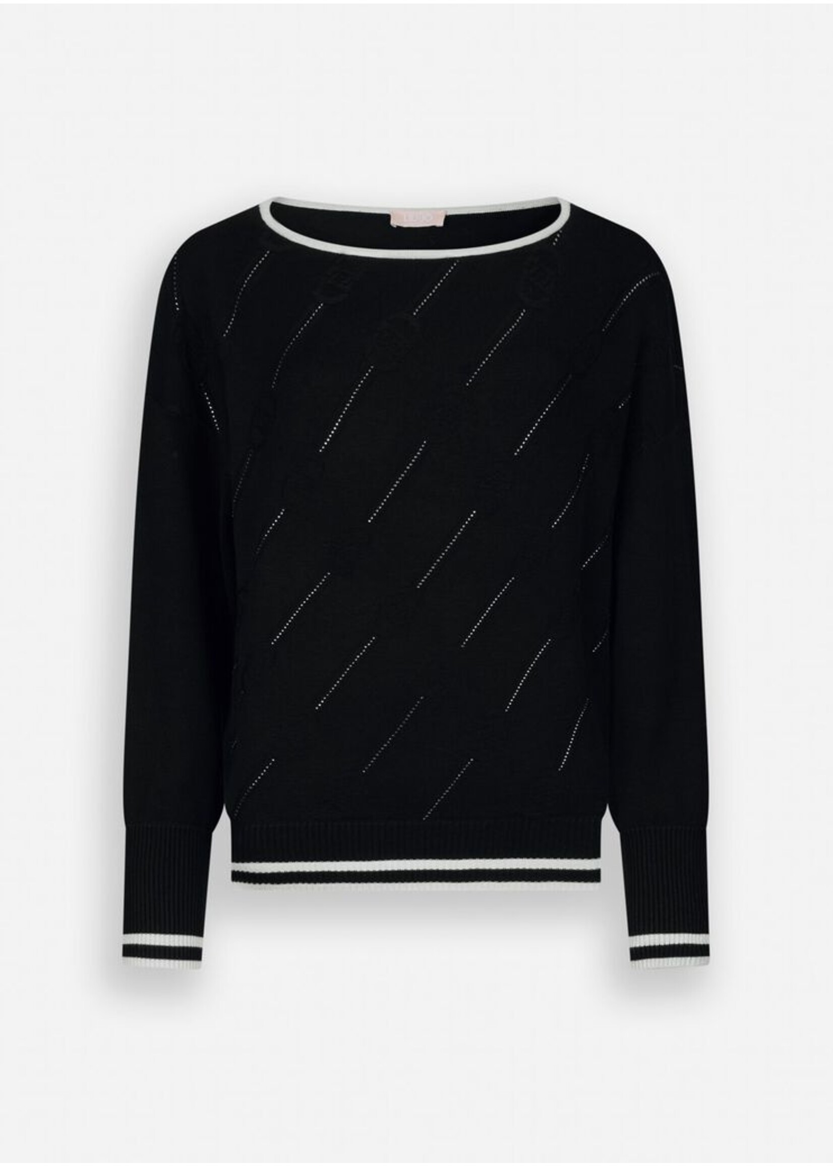 LIU JO SWEATER MAGLIA TF5206 MS63L BLACK/WHITE