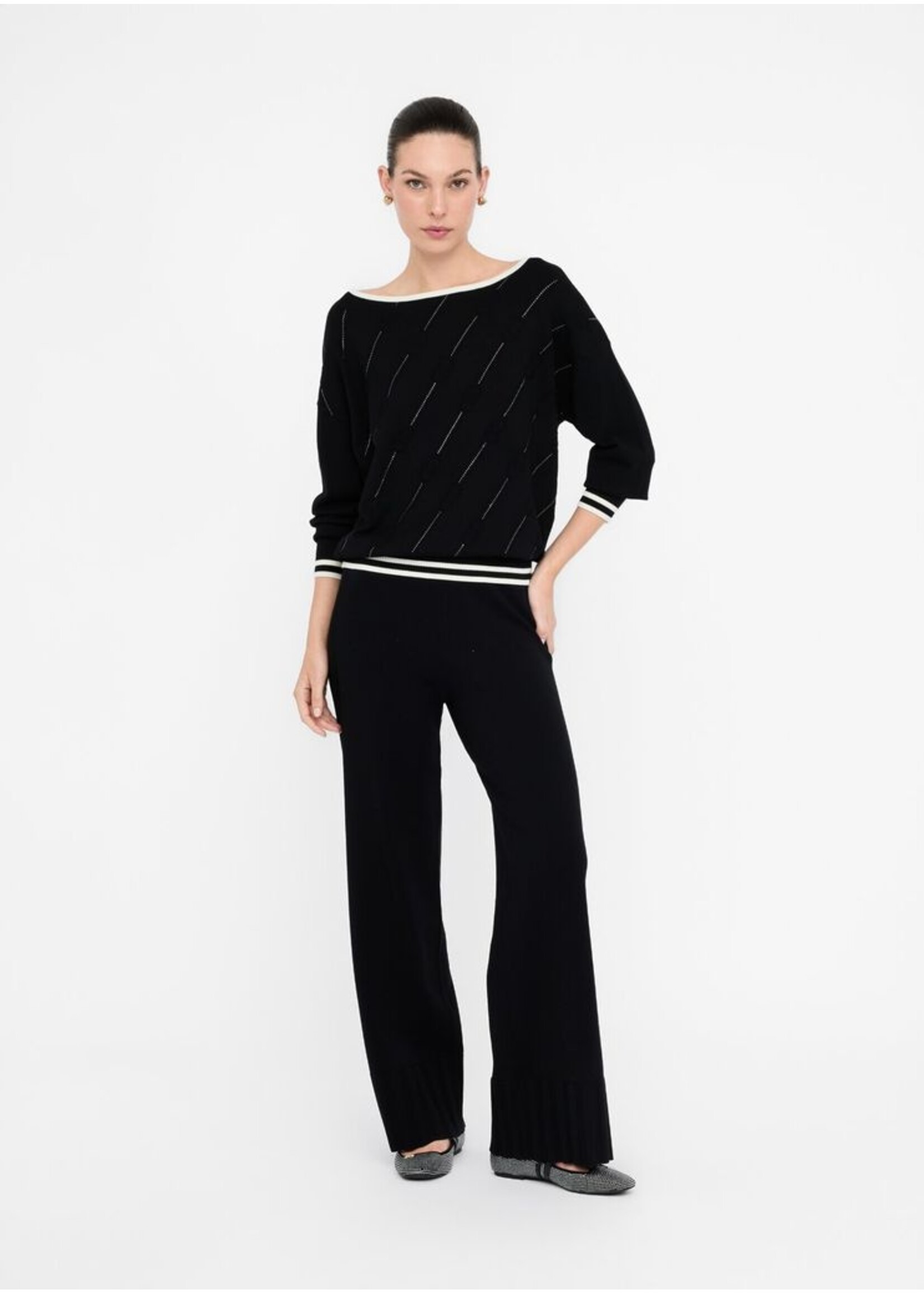 LIU JO SWEATER MAGLIA TF5206 MS63L BLACK/WHITE