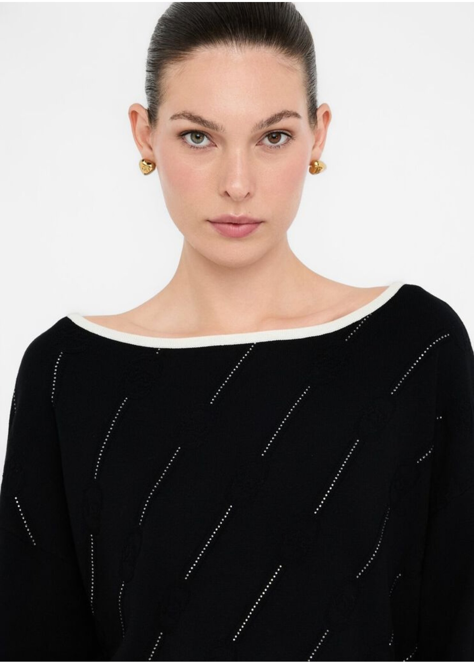 LIU JO SWEATER MAGLIA TF5206 MS63L BLACK/WHITE