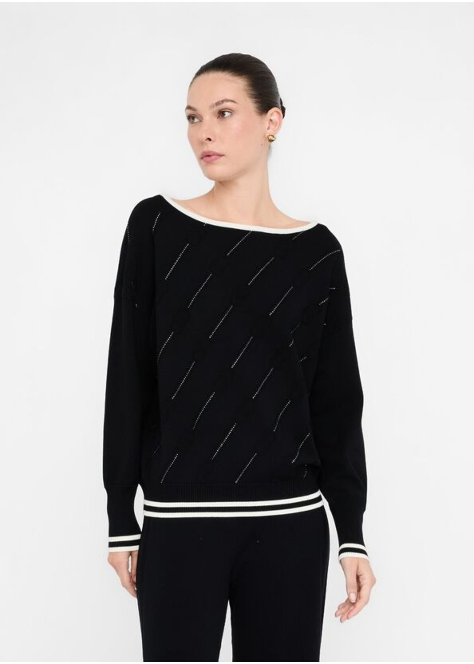 LIU JO SWEATER MAGLIA TF5206 MS63L BLACK/WHITE