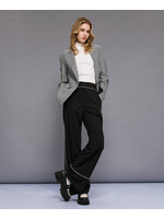 ACCESS ABEE PANTS WITH PIPING DETAILS BLACK/WHITE