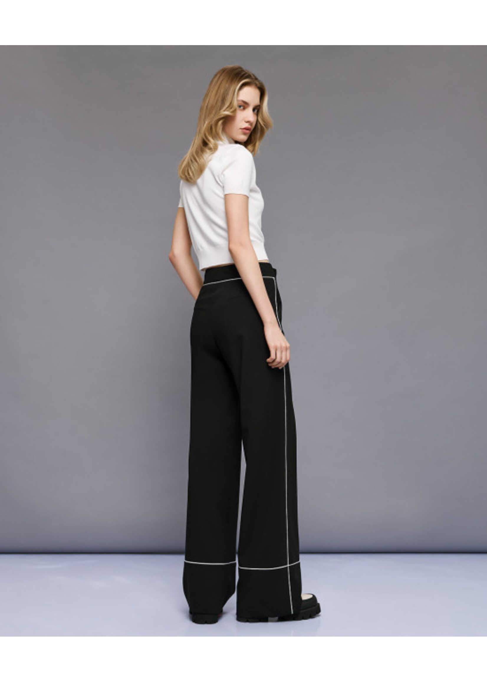 ACCESS ABEE PANTS WITH PIPING DETAILS 54-5000-159 BLACK/WHITE