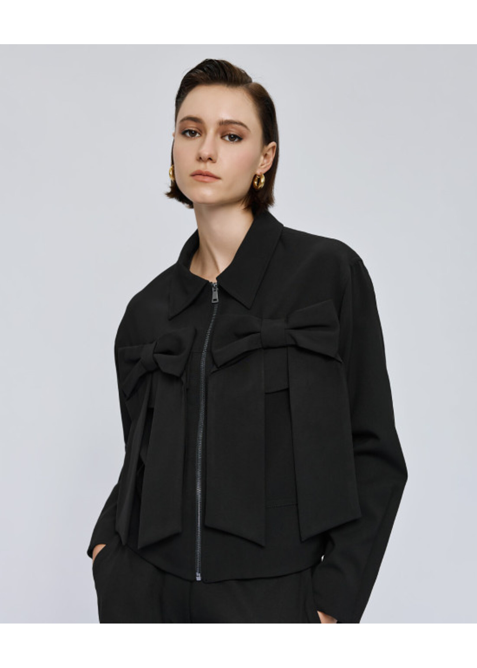ACCESS ABEE BOMBER JACKET WITH BOWS 54-1002-159 BLACK