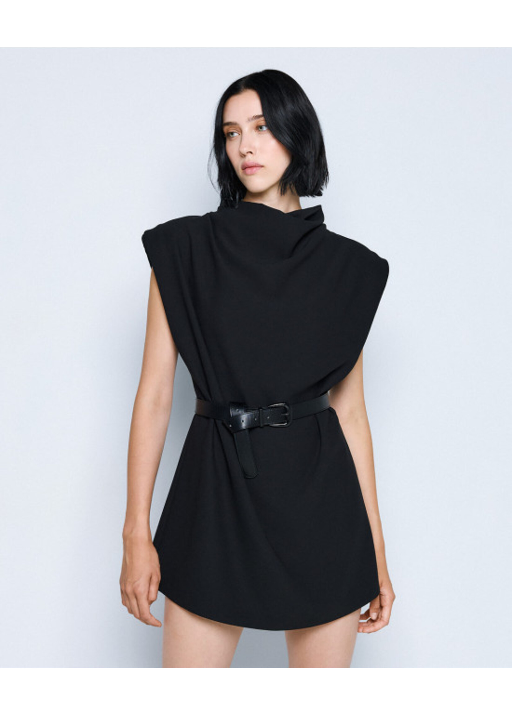 ACCESS ABEE DRAPED MINI DRESS 54-3050-259 BLACK