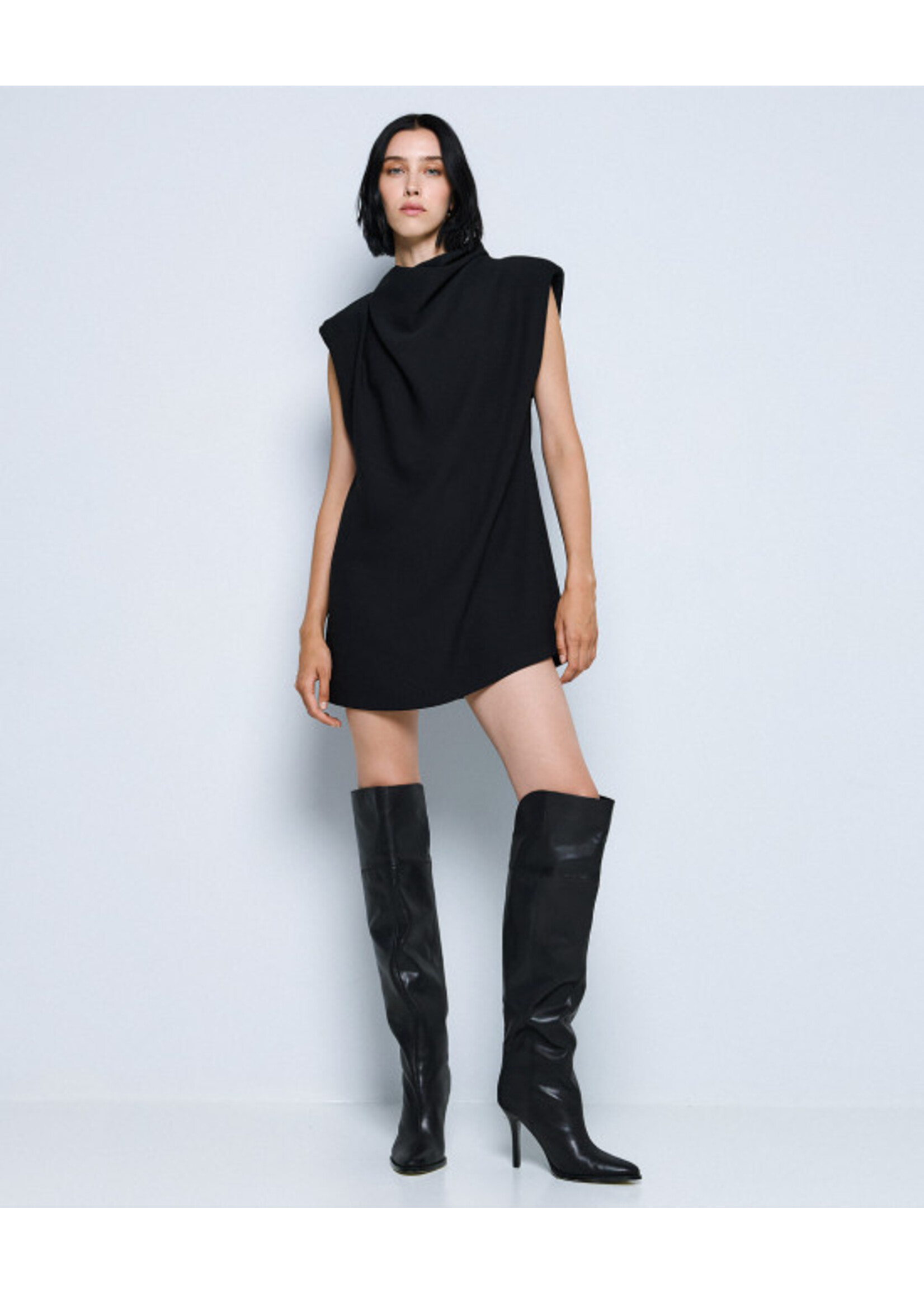 ACCESS ABEE DRAPED MINI DRESS 54-3050-259 BLACK