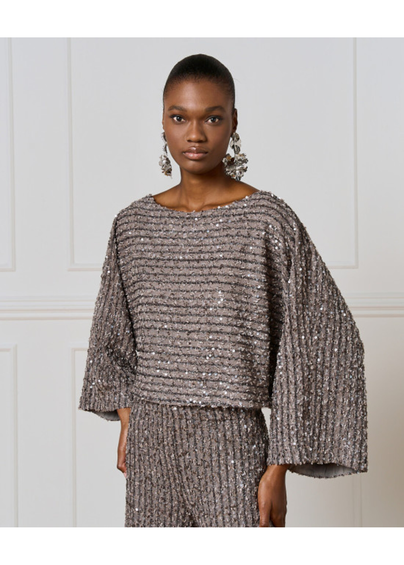 ACCESS ABEE BLOUSE SEQUINS 54-2141-545 SILVER