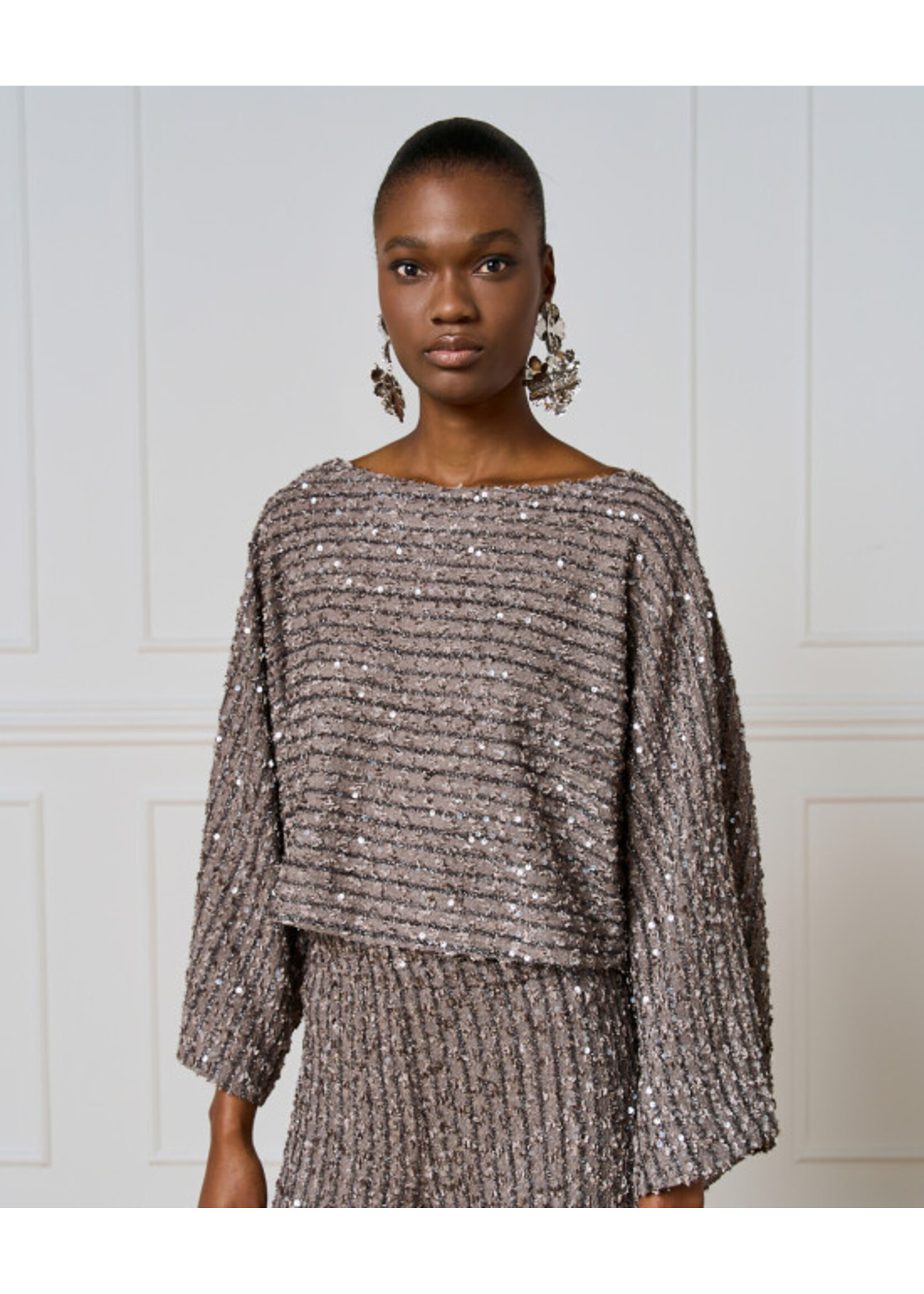 ACCESS ABEE BLOUSE SEQUINS 54-2141-545 SILVER