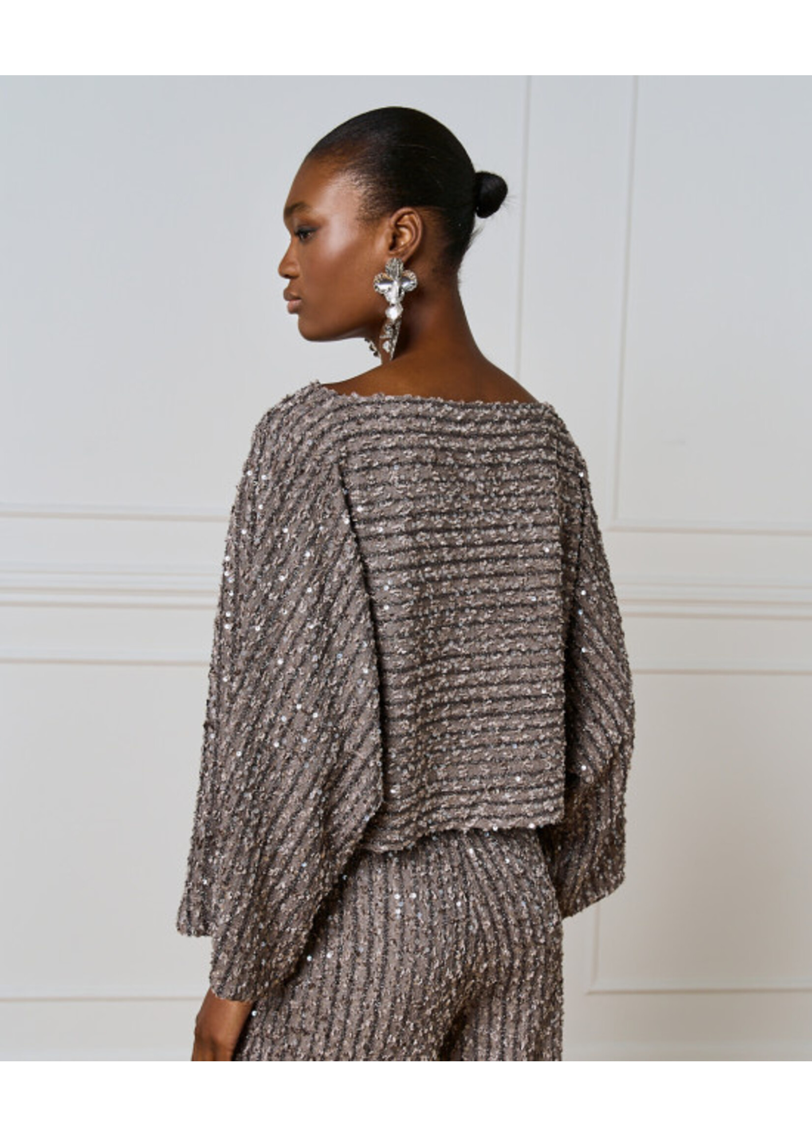 ACCESS ABEE BLOUSE SEQUINS 54-2141-545 SILVER