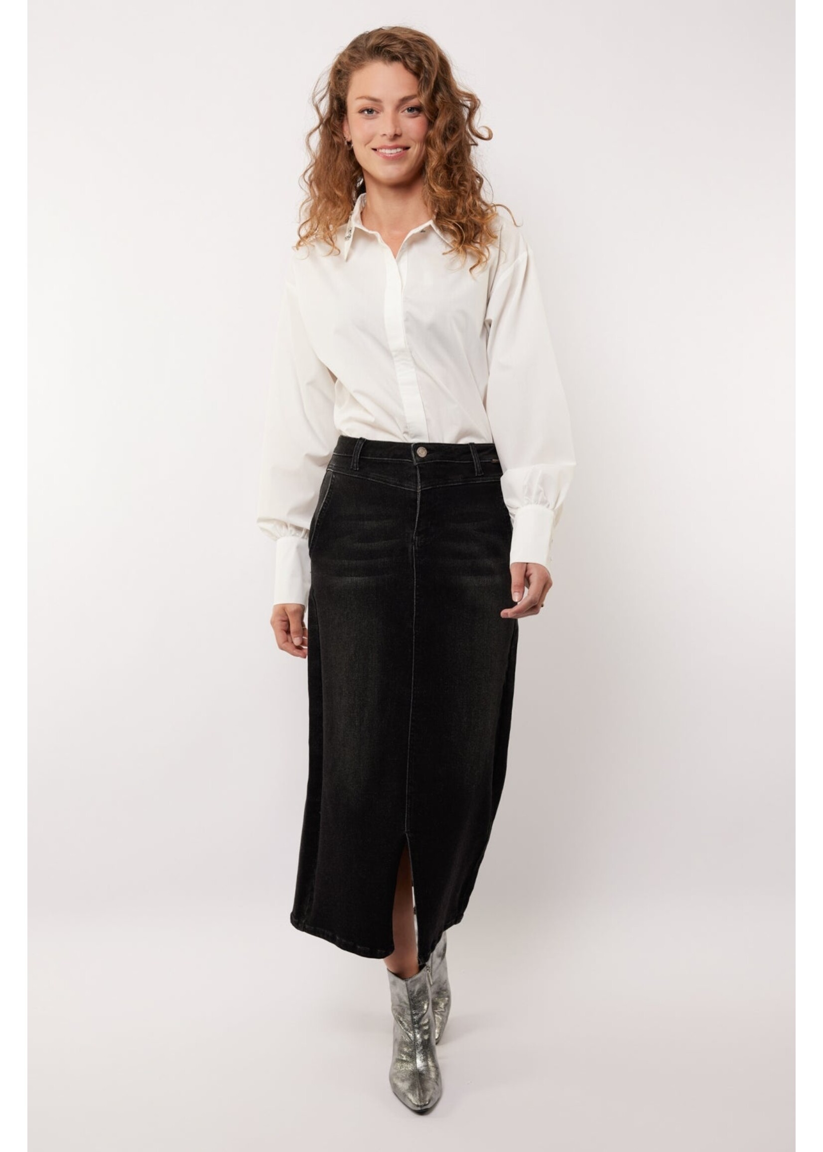 G MAXX PRIYANKA JEANS SKIRT DENIM BLACK