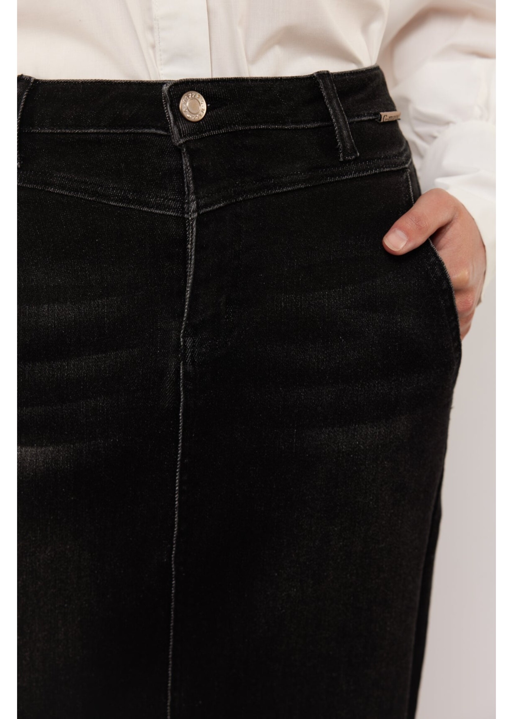 G MAXX PRIYANKA JEANS SKIRT DENIM BLACK