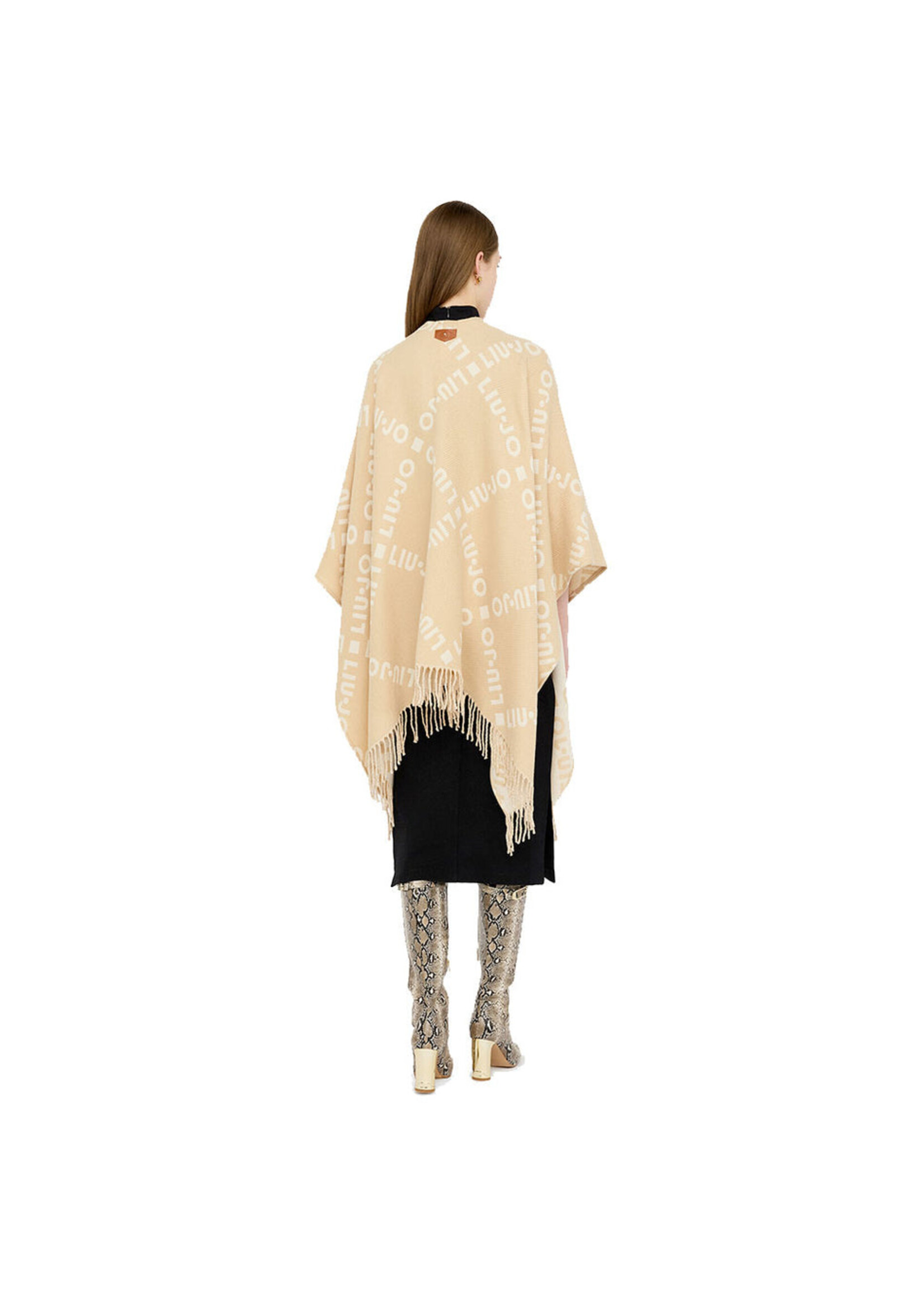 LIU JO PONCHO LOGO OAT MILK 2F5033 T0300 TU