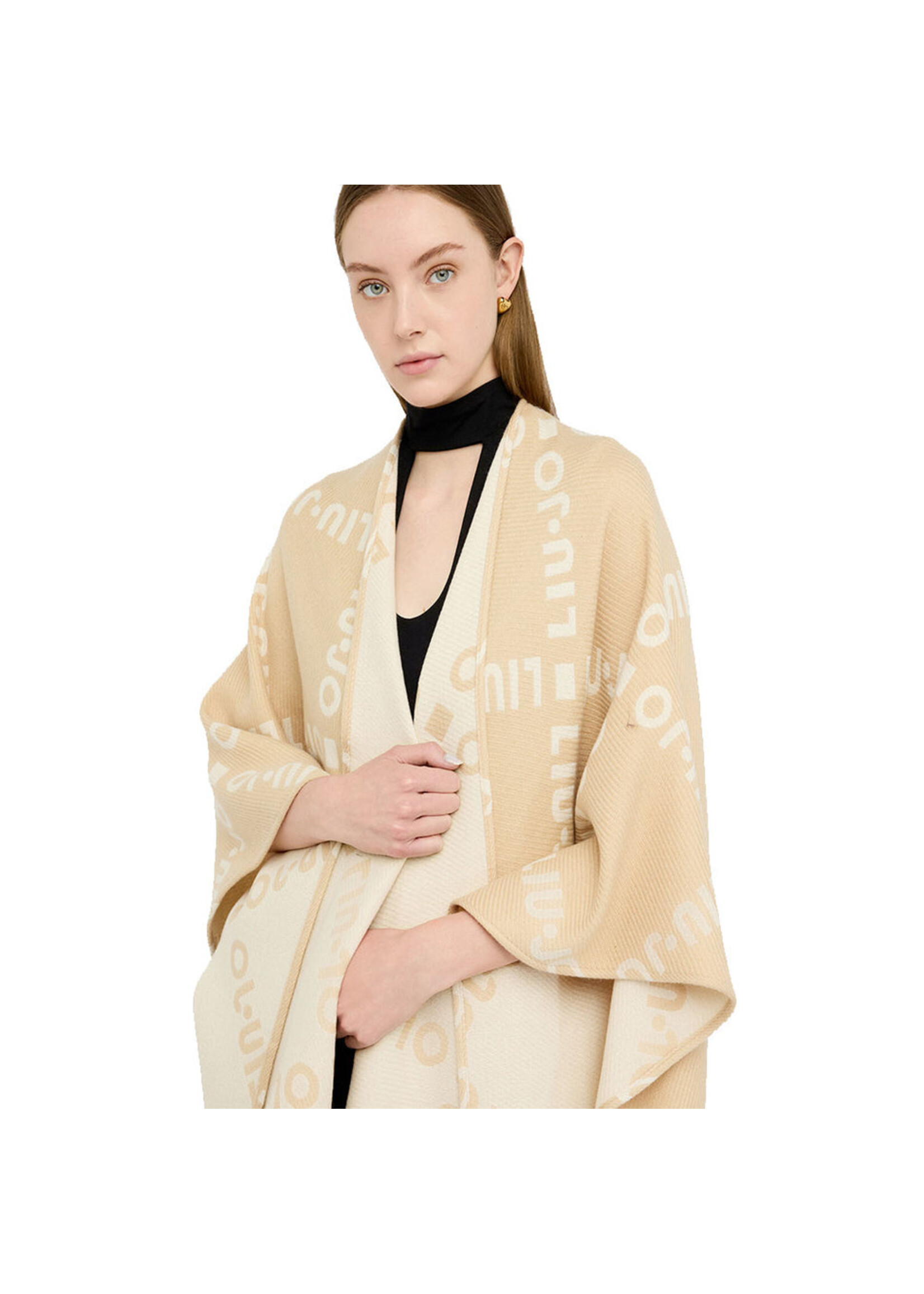 LIU JO PONCHO LOGO OAT MILK 2F5033 T0300 TU