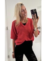 KAFFE KAEMILLIE V-NECK PULLOVER RASPBERRY
