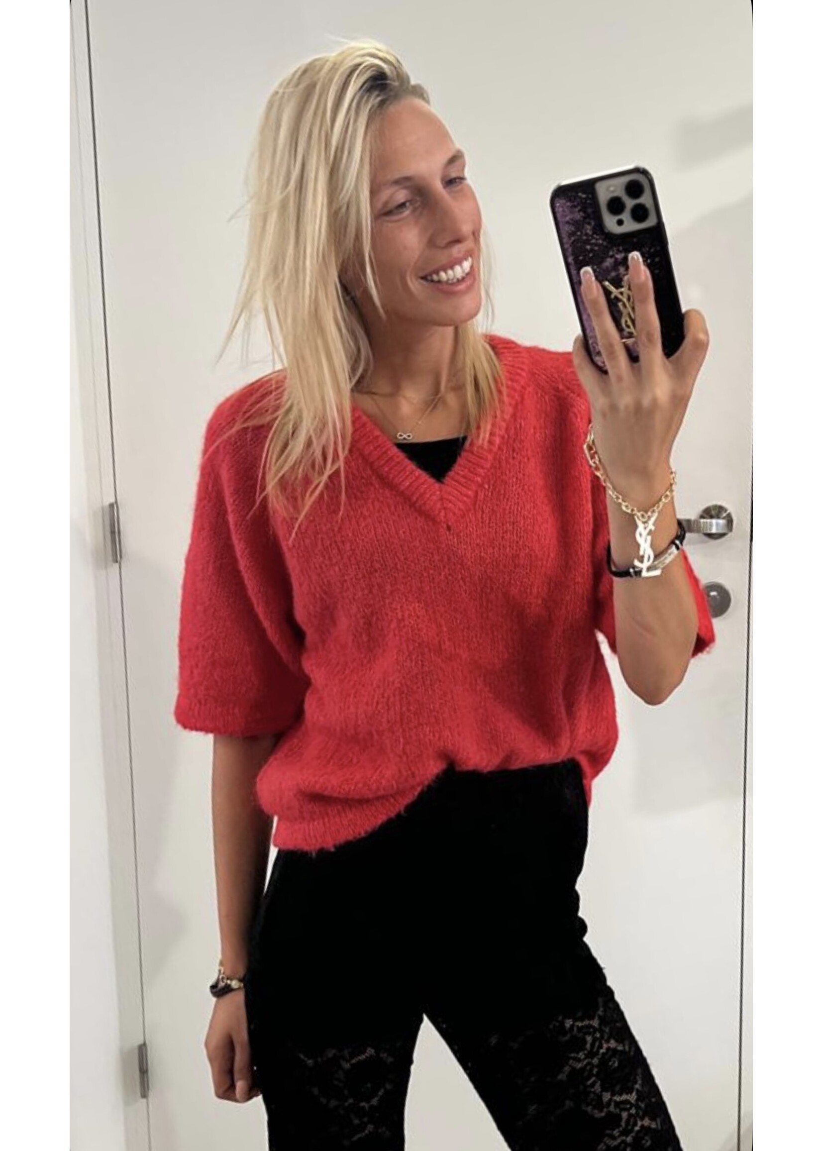 KAFFE KAEMILLIE V-NECK PULLOVER RASPBERRY 10509767