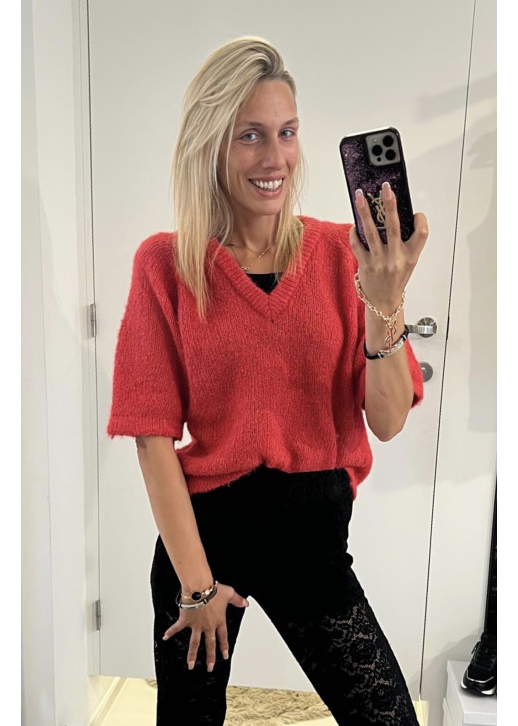 KAFFE KAEMILLIE V-NECK PULLOVER RASPBERRY 10509767