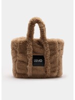 LIU JO FURRY SHOPPING BAG CHOCOLATE