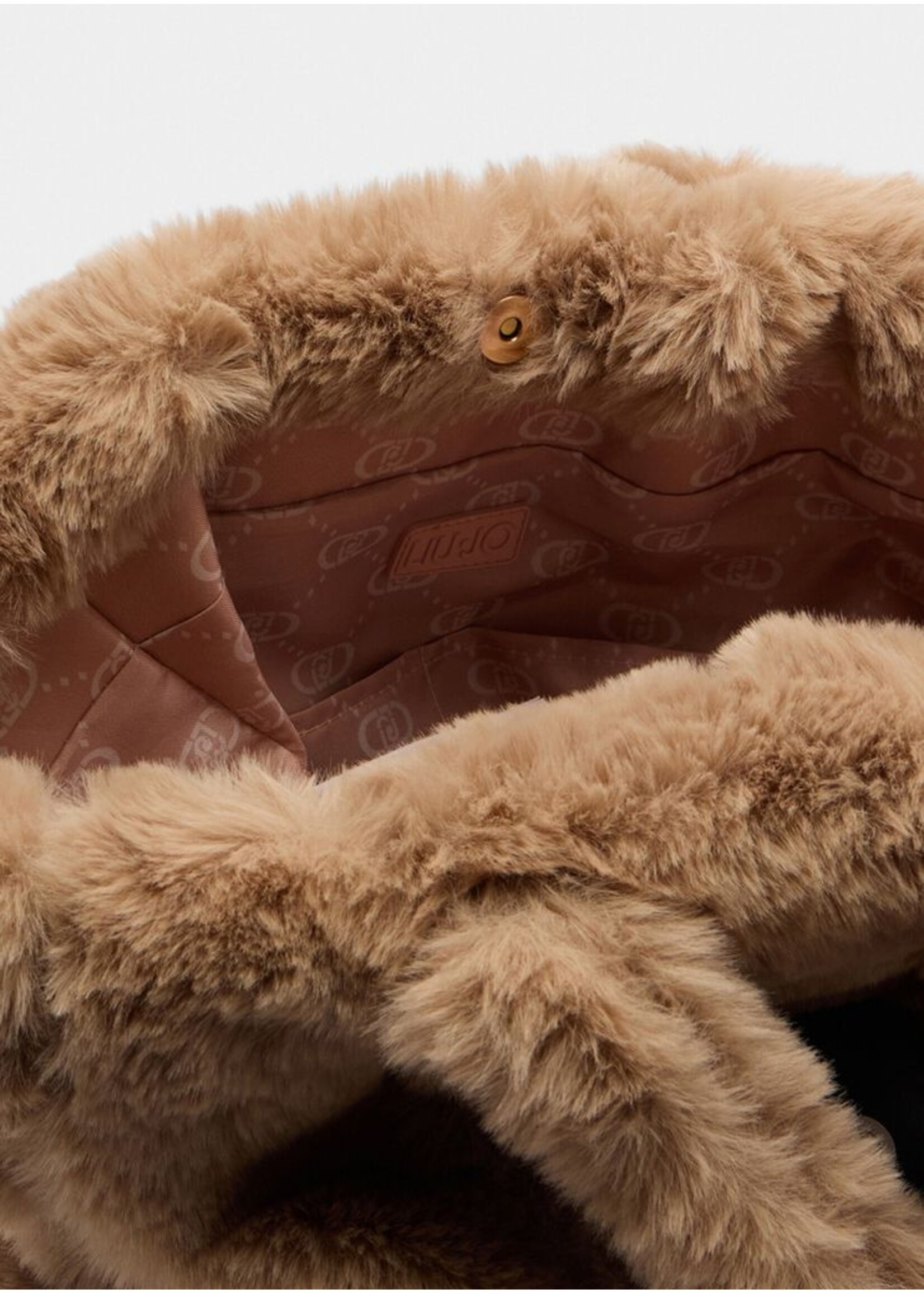 LIU JO FURRY SHOPPING BAG TF5270 E0374 CHOCOLATE