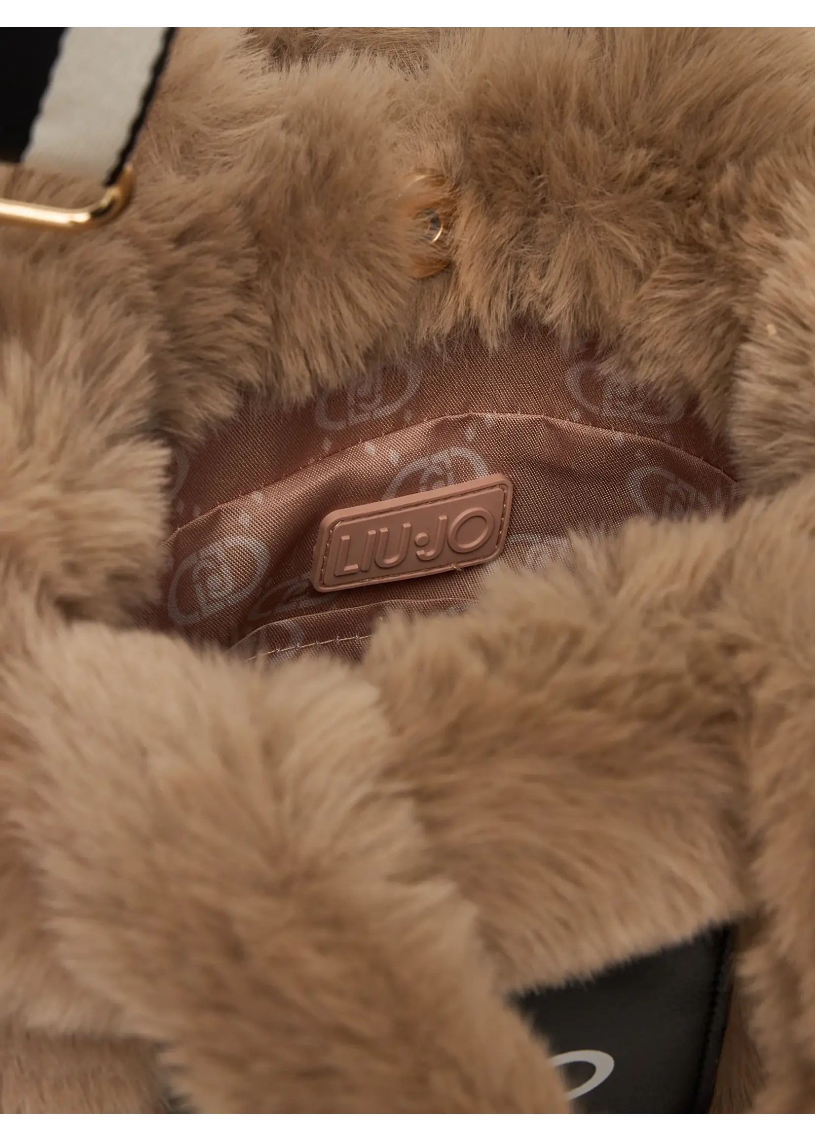 LIU JO FURRY SHOPPING BAG TF5271 E0374 CHAMPAGNE