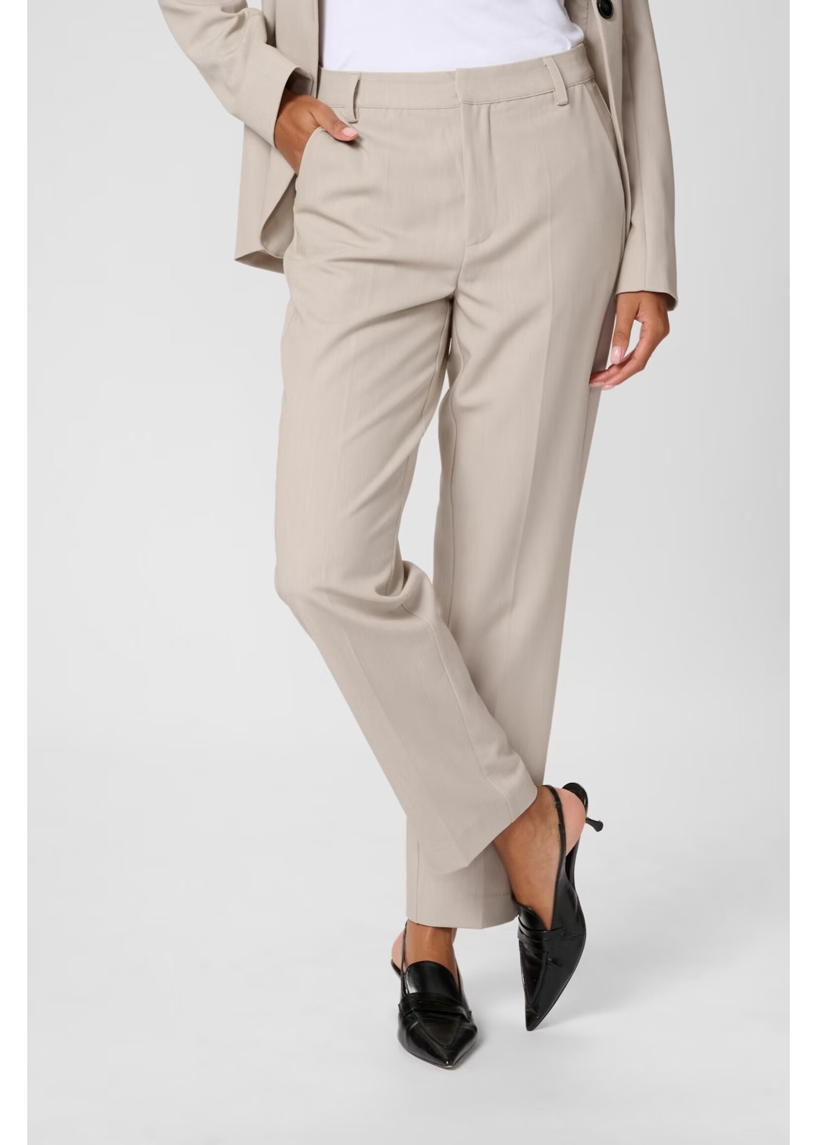KAFFE KASAKURA ZIPPER PANTS FEATHER GRAY 10507770